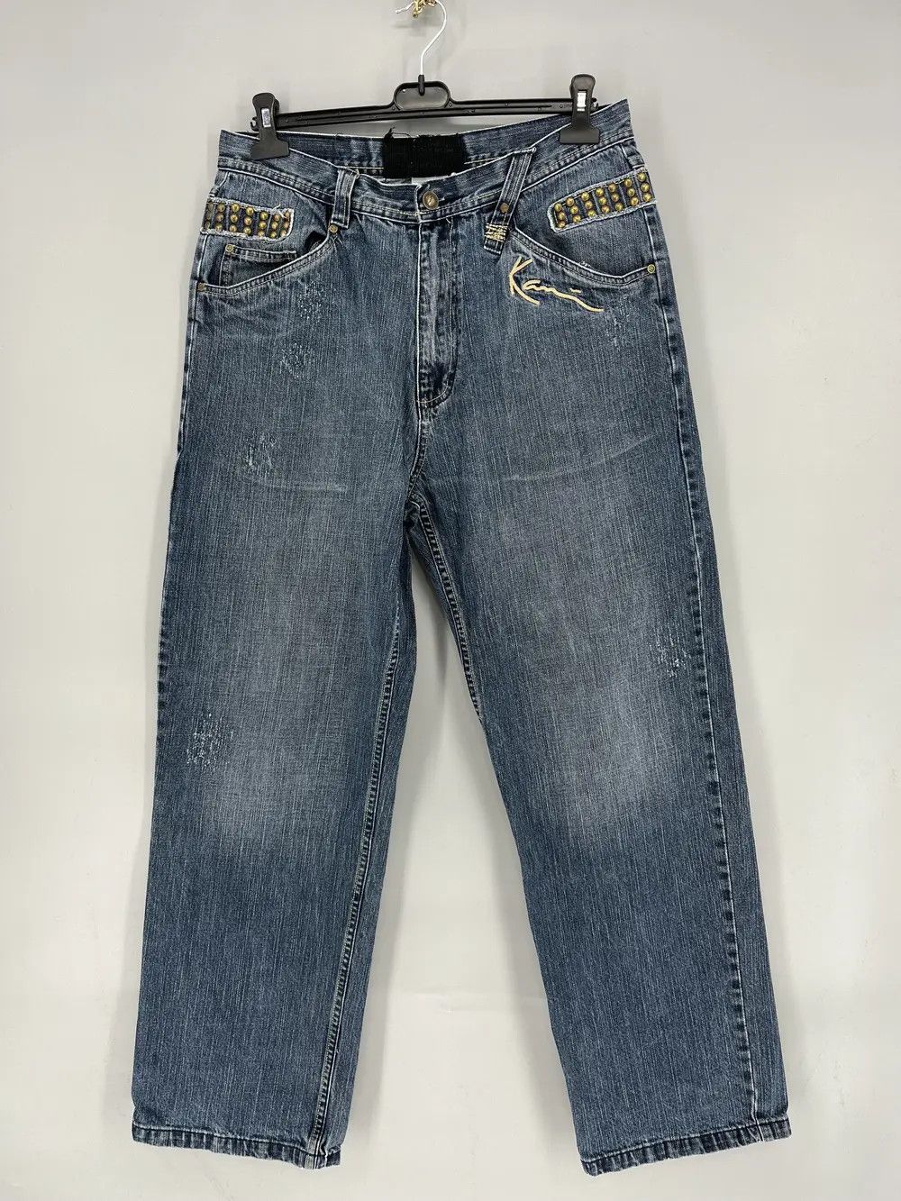 Karl Kani Vintage Karl Kani Baggy Rap Jeans Rivet Stud Big Logo Size34 Size US 34 / EU 50 - 1 Thumbnail