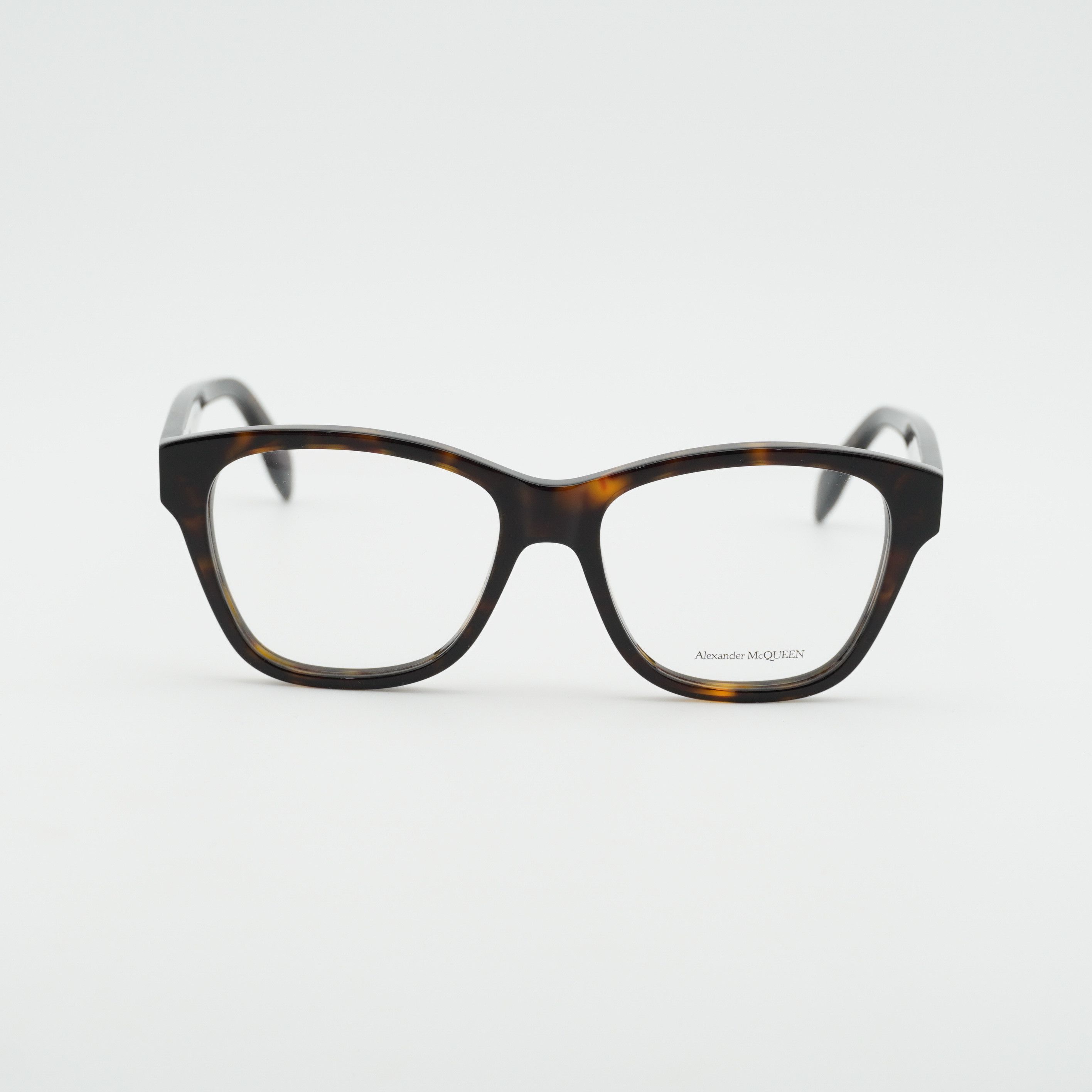 Alexander McQueen Alexander McQueen AM0306O 002 Eyeglasses Havana 52mm Square Size ONE SIZE - 3 Thumbnail