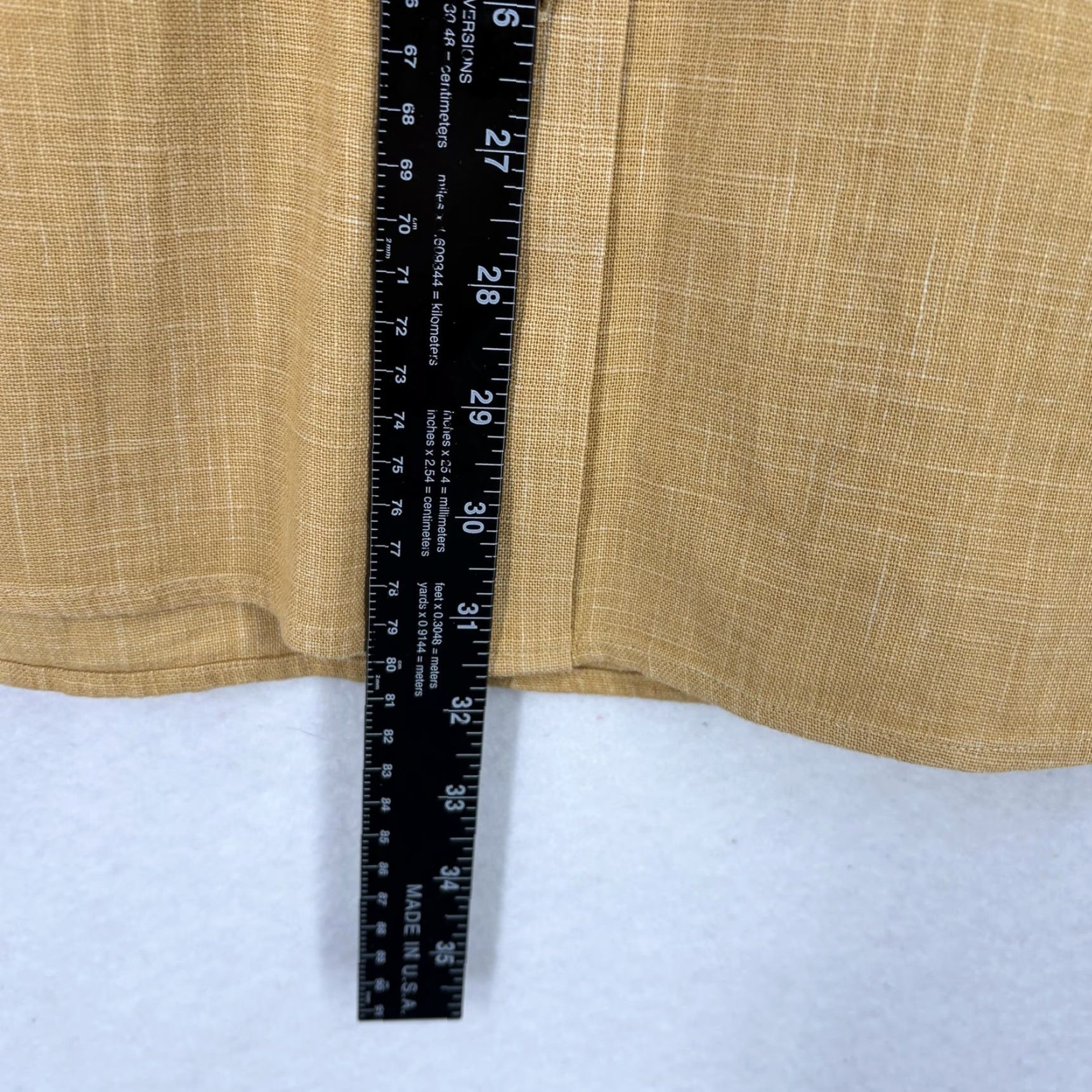 Proper Cloth Proper Cloth Shirt Mens 17 34.5 Mustard Yellow Cotton Button Front Long Sleeve Dress Shirt Mens Size US XL / EU 56 / 4 - 7 Thumbnail