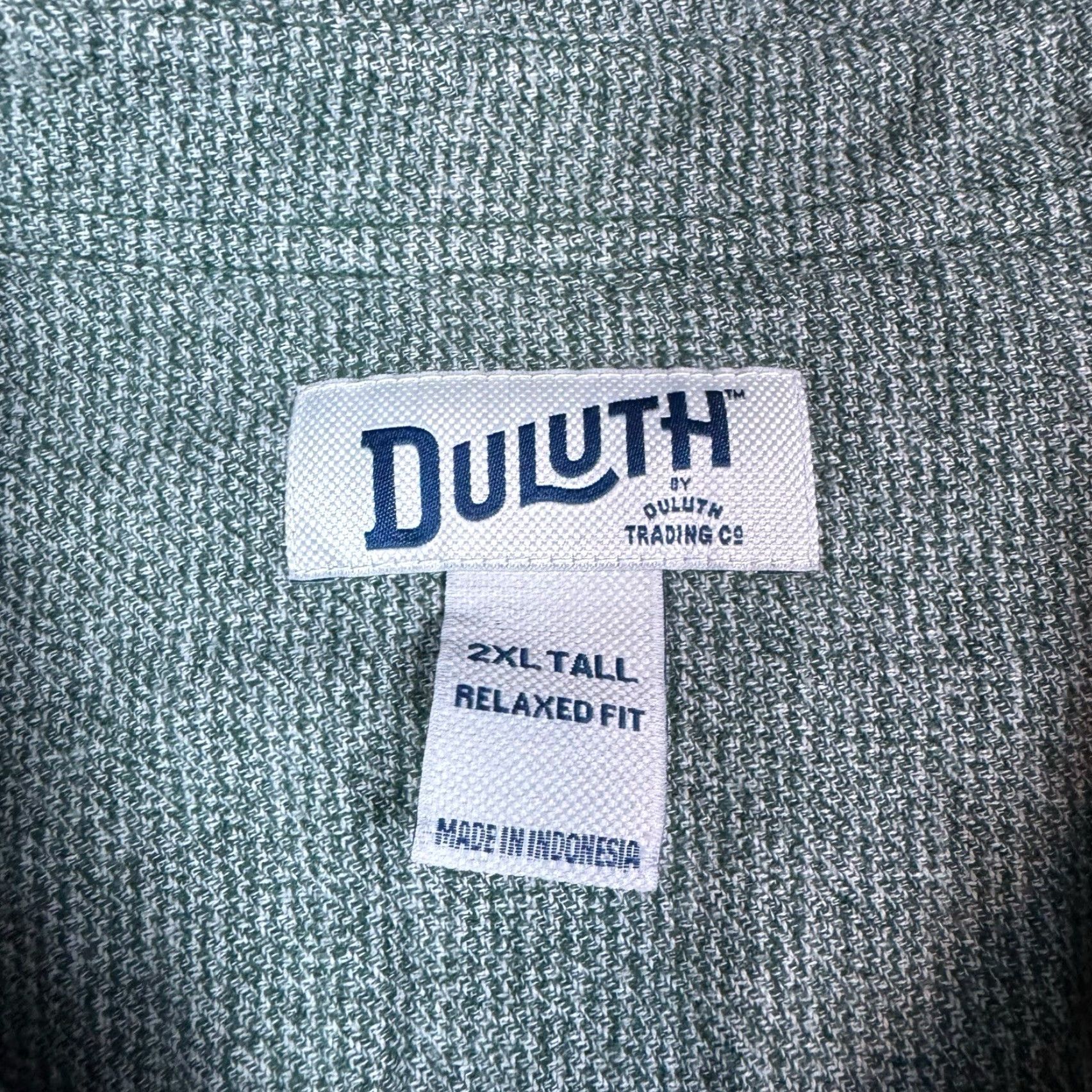 Vintage Duluth Free Swingin Shirt Men's 2XLT Button-Up Collared Long Sleeve Cotton Green Blue Modern Relaxed Twist Button Pockets All Seasons Size US XXL / EU 58 / 5 - 5 Thumbnail