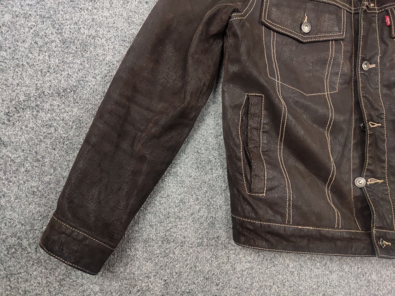 Levi's Vintage 90's Levi's Faux Suede Leather Trucker Jacket USA Size US S / EU 44-46 / 1 - 4 Thumbnail