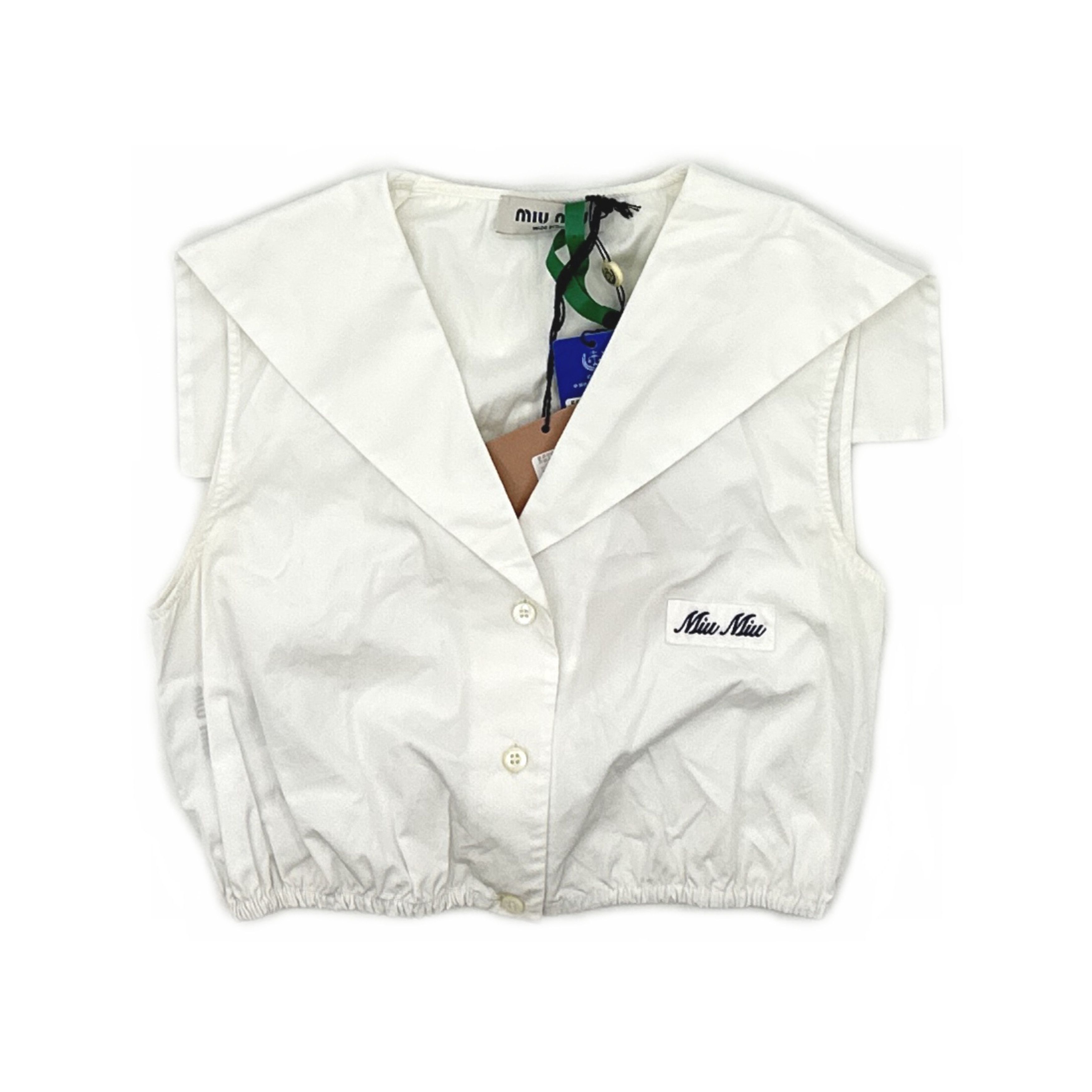 Miu Miu Miu Miu Logo Patch Button Up Shirt Size 36 Size XS / US 0-2 / IT 36-38 - 1 Thumbnail