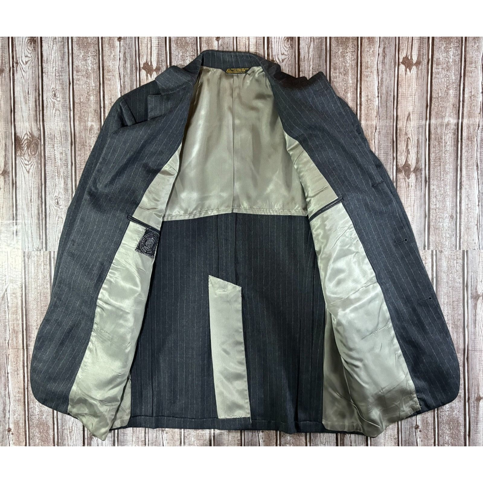 J. Press J Press chalk stripe wool blazer size 40 color dark grey vin Size 40R - 5 Thumbnail