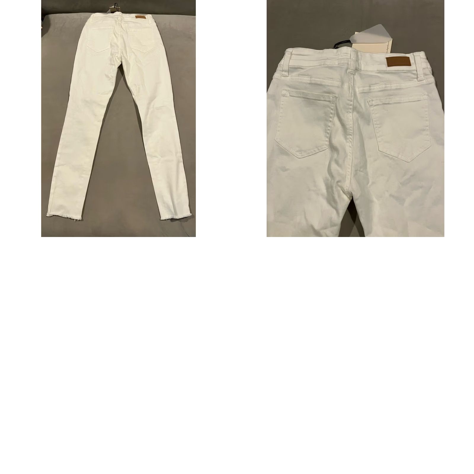 Vintage Elan White Jeans - Distressed Knee - Raw Hem - Size Small - 5-Pocket Denim Skinny Women NWT Size 28" / US 6 / IT 42 - 8 Thumbnail
