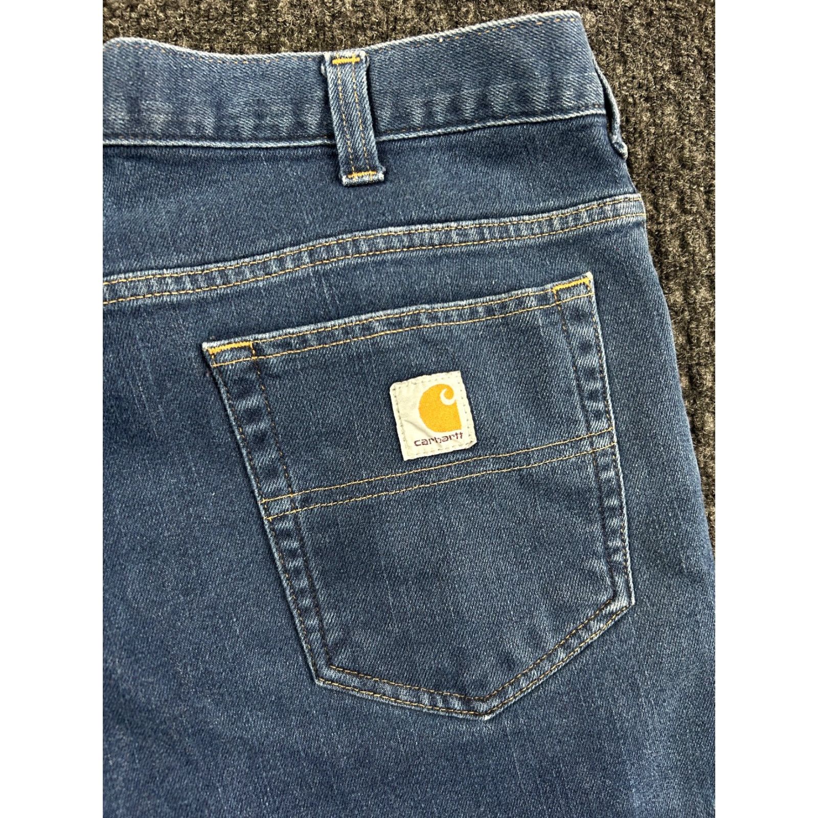 Carhartt VINTAGE Carhartt Jeans 38 x 30 Denim Stretch Distressed Workwear Modern Fit 5-Pocket Mens Blue 90s Americana Casual Style Carhartt Modern Fit Jeans Size US 38 / EU 54 - 3 Thumbnail