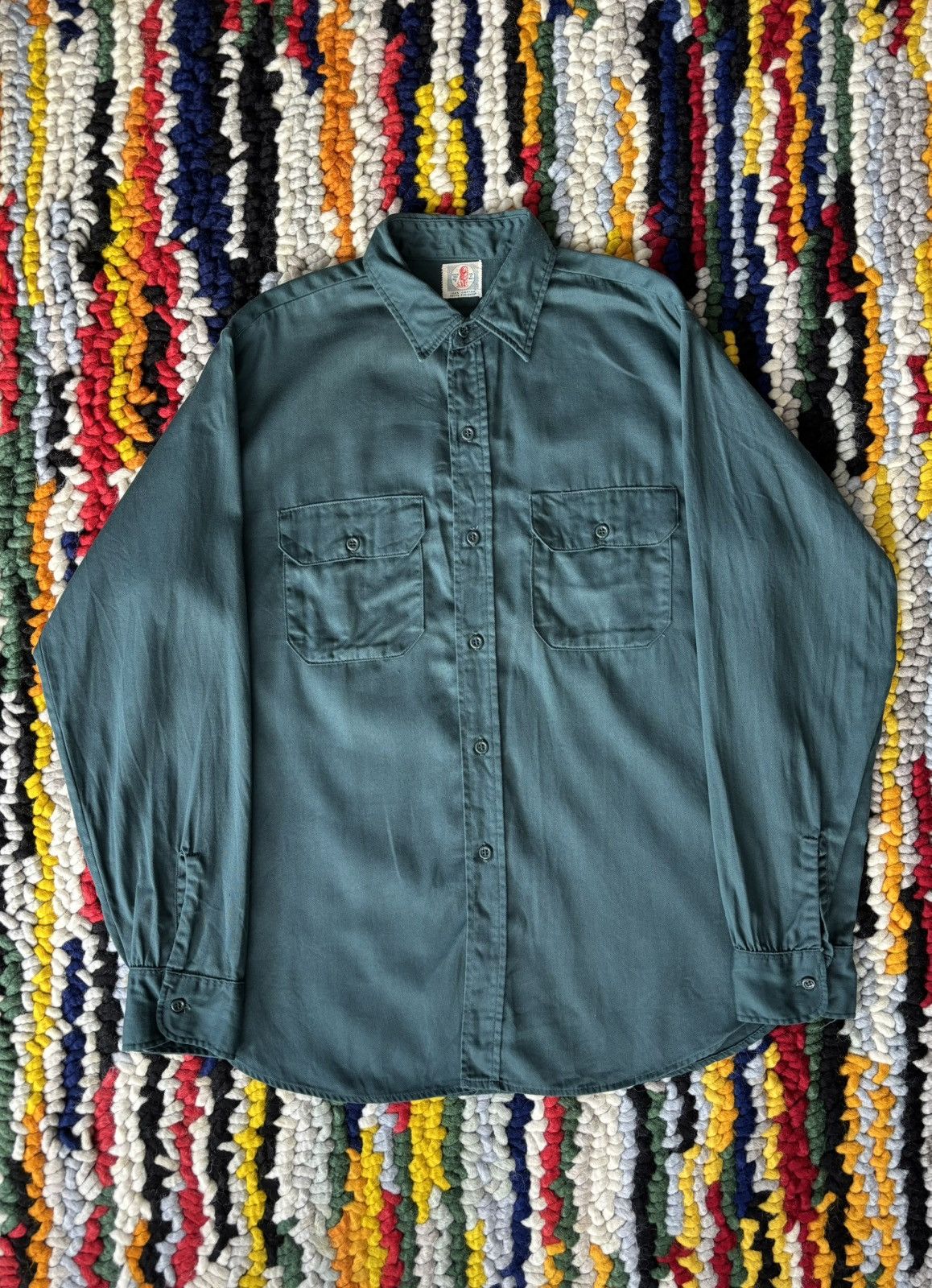 Vintage 1950s Stevens Twist Twill Union Made Work Shirt Size US L / EU 52-54 / 3 - 1 Thumbnail
