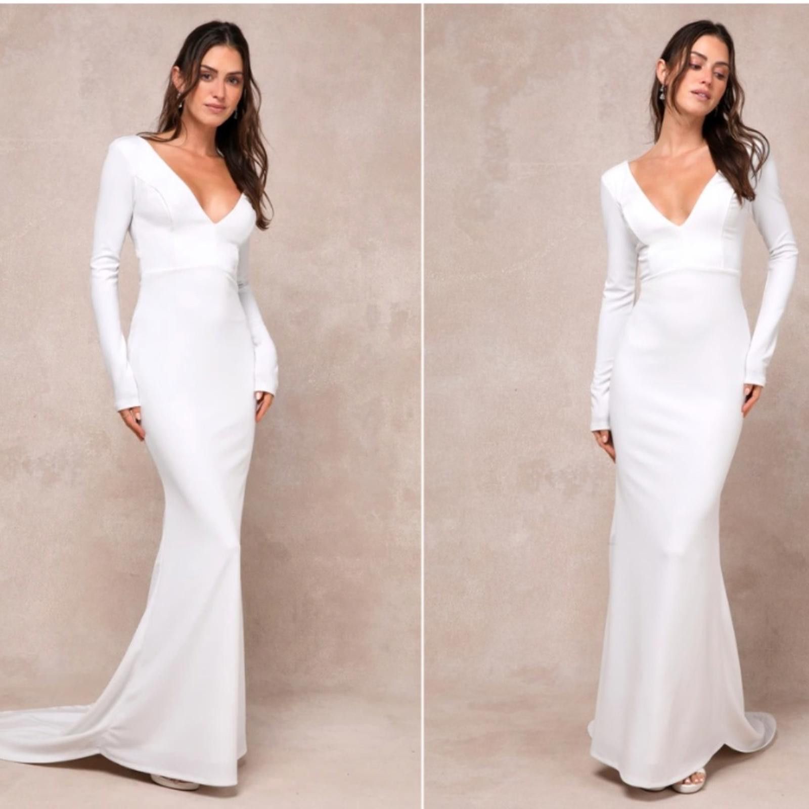 Lulus LULUS Sexy Chic Bridal Elegant Sophisticated Mermaid Gown Size L / US 10 / IT 46 - 3 Thumbnail