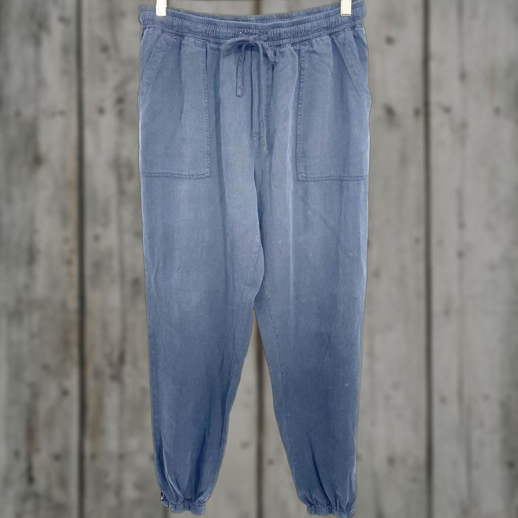 Vintage Carly Jean Pants Womens Large Navy Blue Joggers Tapered Drawstring Pockets 90s Cars Style Adult Regular Long Clothing Mens Womens Girls Boys Size 36" / US 14 / IT 50 - 1 Thumbnail
