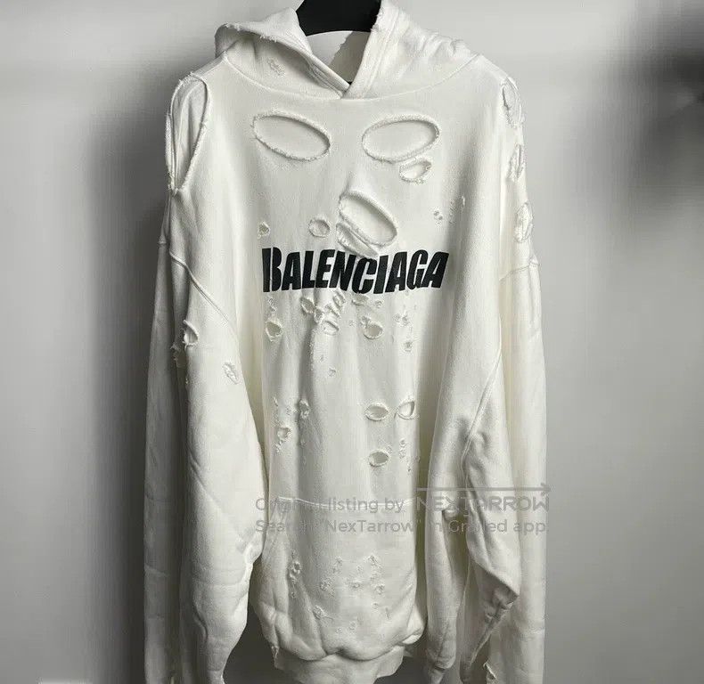 Balenciaga Balenciaga White oversized double-layered sweatshirt Size US XXS / EU 40 - 1 Thumbnail