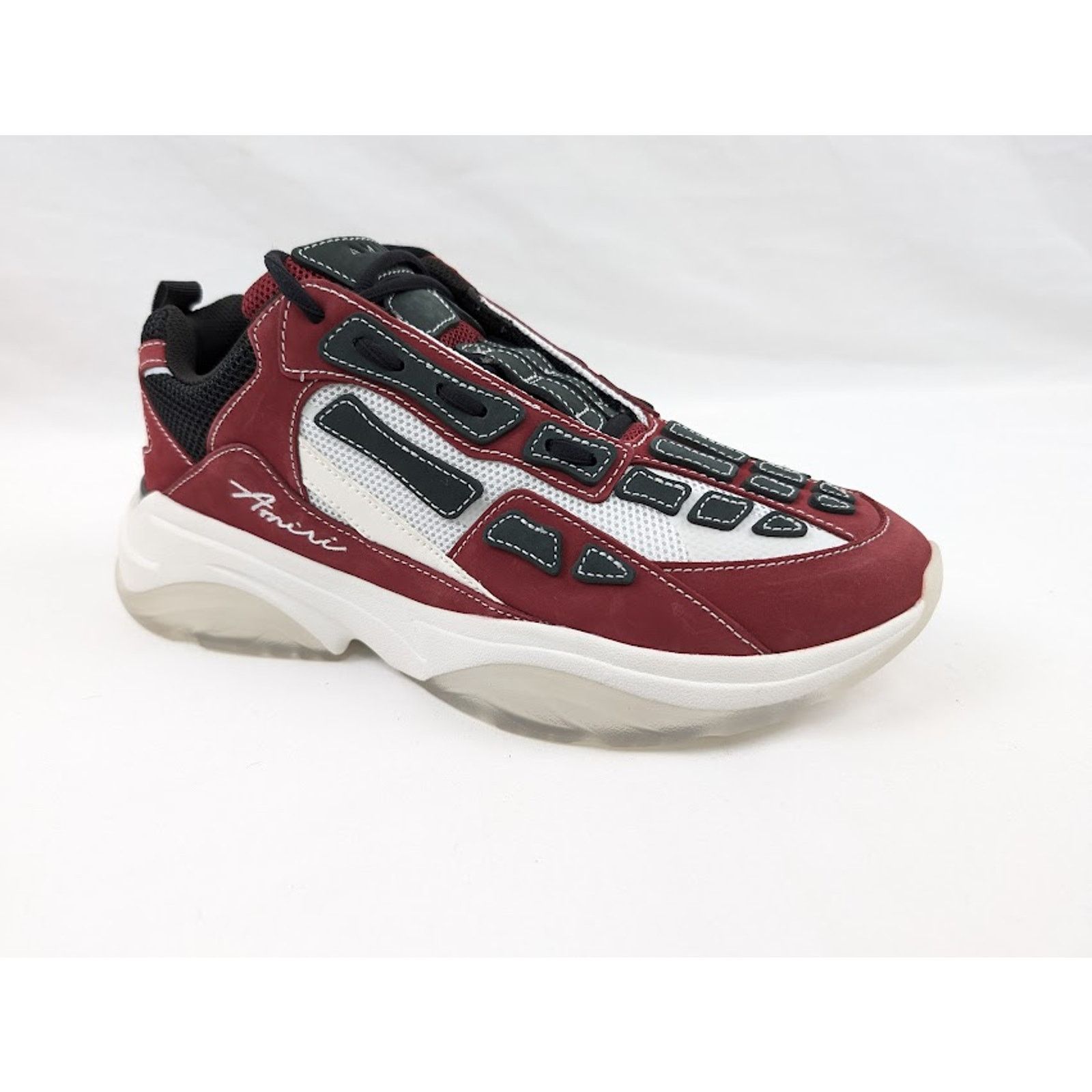 o1rshd1 Bone Runner Low-Top Sneakers in Deep Red