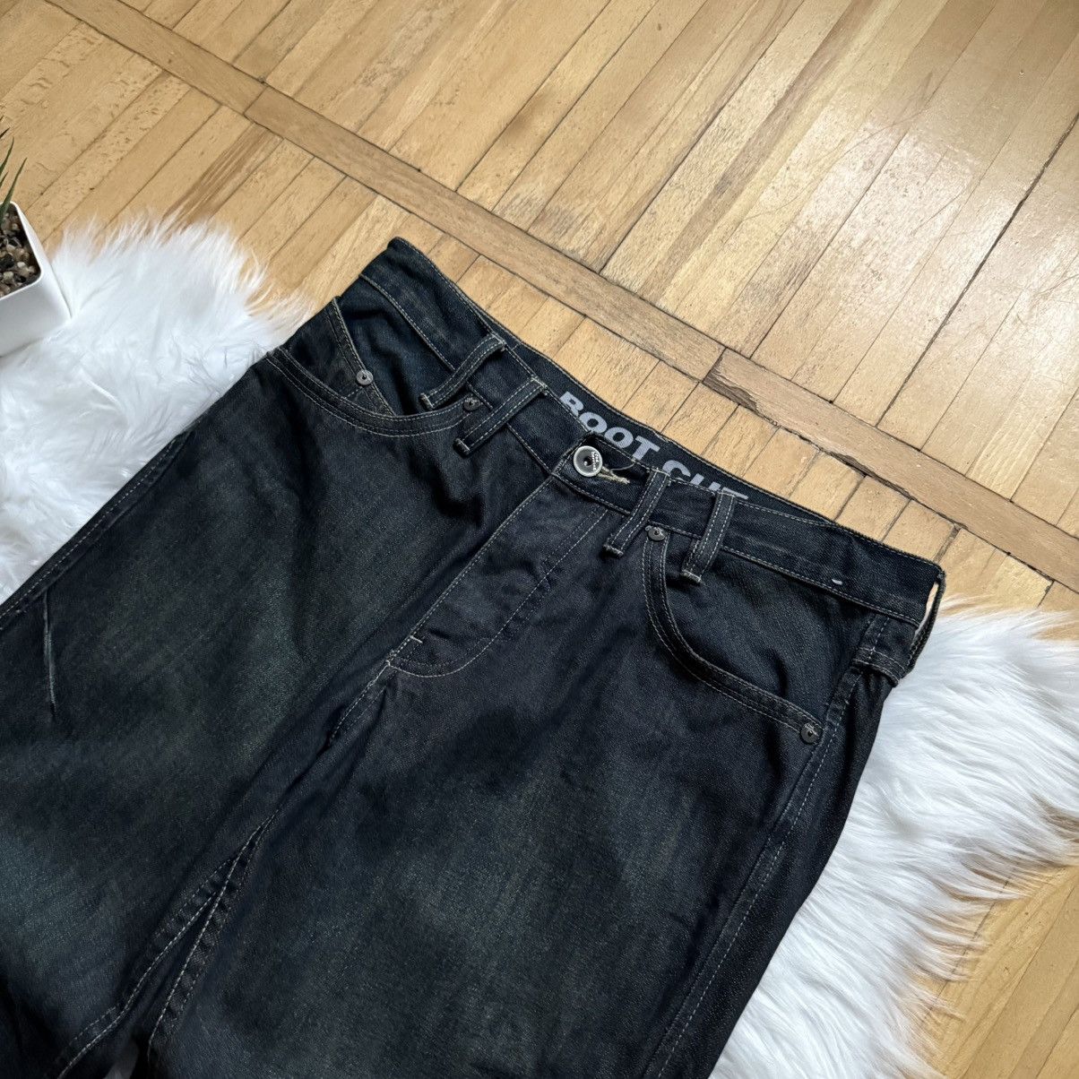 If Six Was Nine 📌 Vintage Red Herring Y2K Distressed Bootcut Washed LGB Jean Size US 32 / EU 48 - 5 Thumbnail