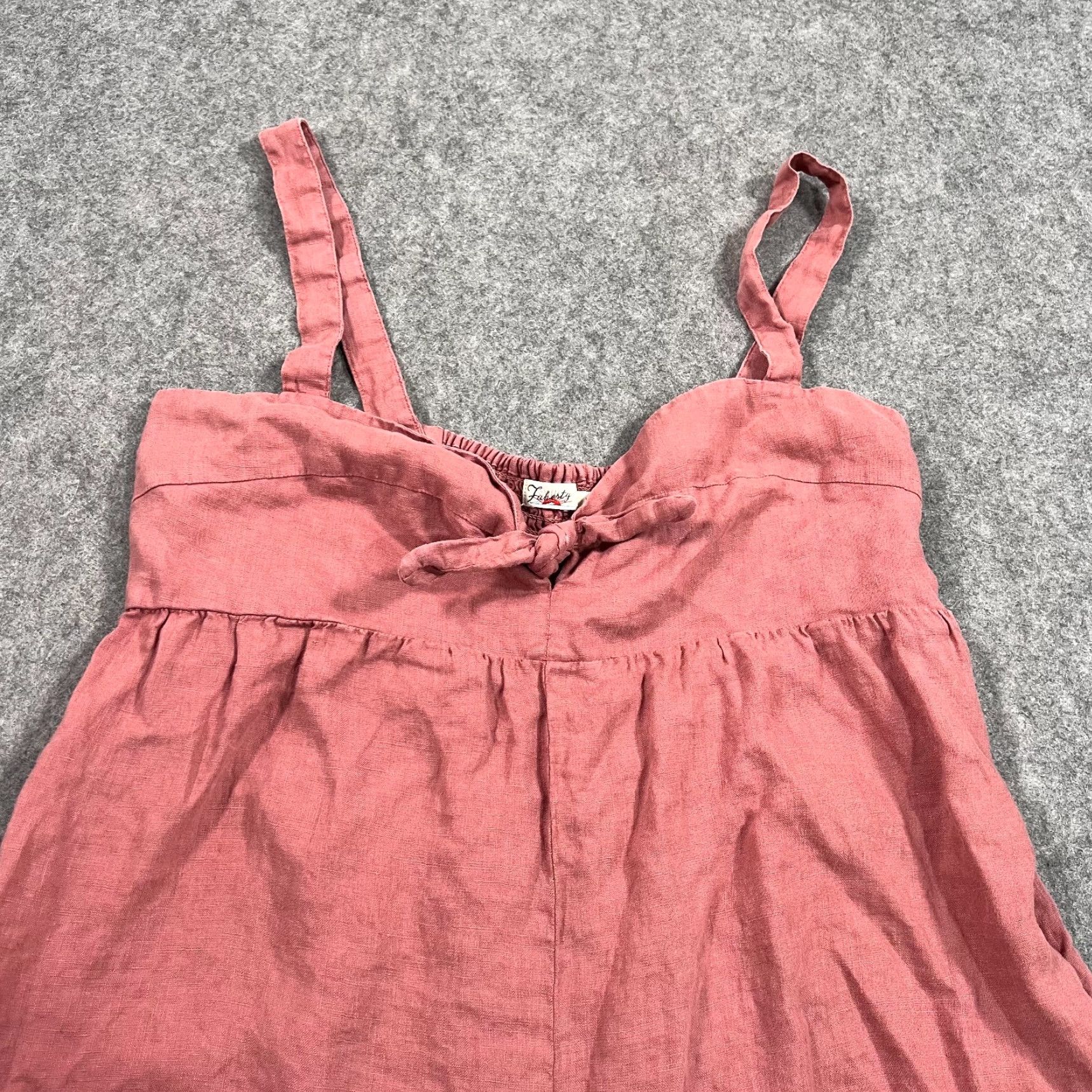 VINTAGE Faherty Tatiana Linen Jumpsuit One-Piece Sleeveless Women’s Medium Mauve Pink Bohemian Linen Twill 100% Linen Womens