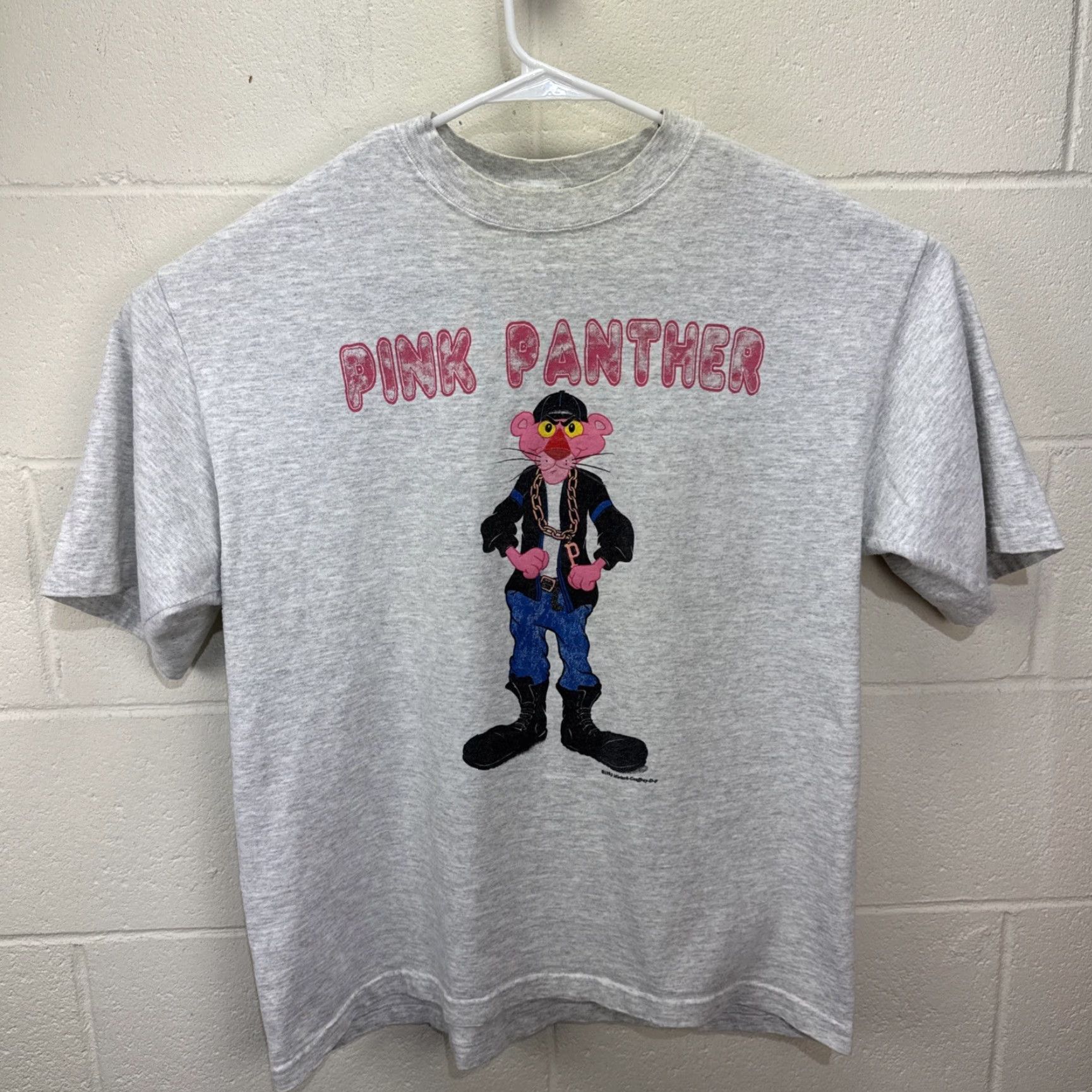 Pinko Vintage Pink Panther T-Shirt Men Large Gray 90s Cartoon Graphic Print Punk Style Size US L / EU 52-54 / 3 - 2 Thumbnail