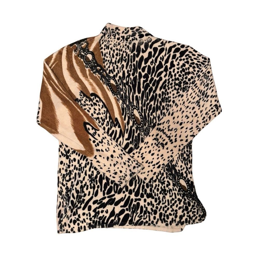 Vintage Vintage Animal Print Sweater with Chain Detail Size M / US 6-8 / IT 42-44 - 3 Thumbnail