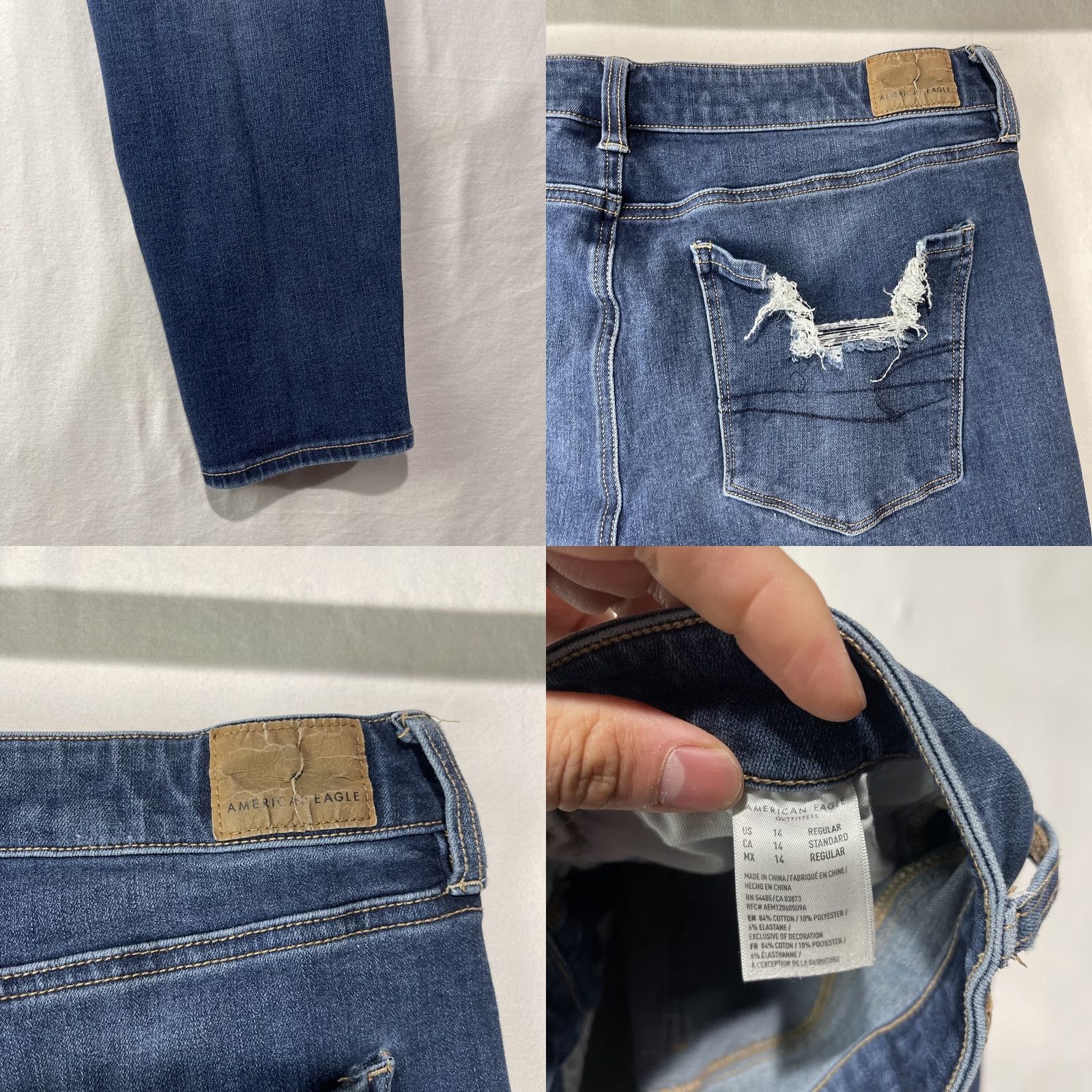 American Eagle Outfitters VINTAGE American Eagle Jeans Womens 14 The Dream Jean Regular Blue Button Fly Zipper Jeans Size 36" / US 14 / IT 50 - 9 Thumbnail