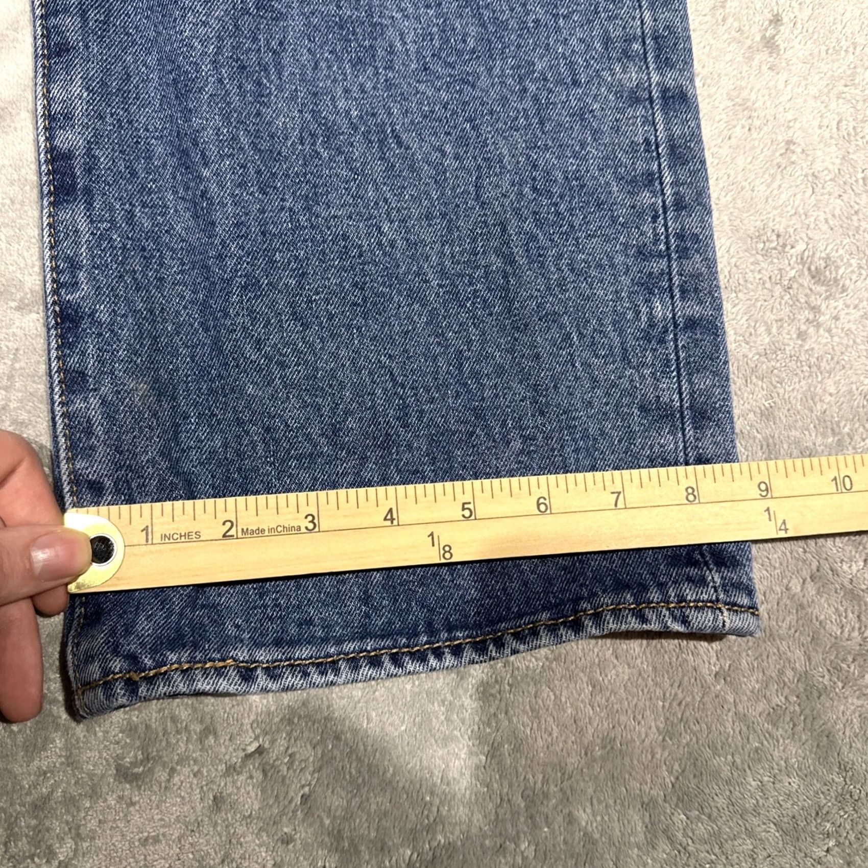 Levi's Levi's 501 Jeans Mens 38x32 Blue Straight Button Fly Denim Logo Workwear Regular Fit Pants Size US 38 / EU 54 - 4 Thumbnail