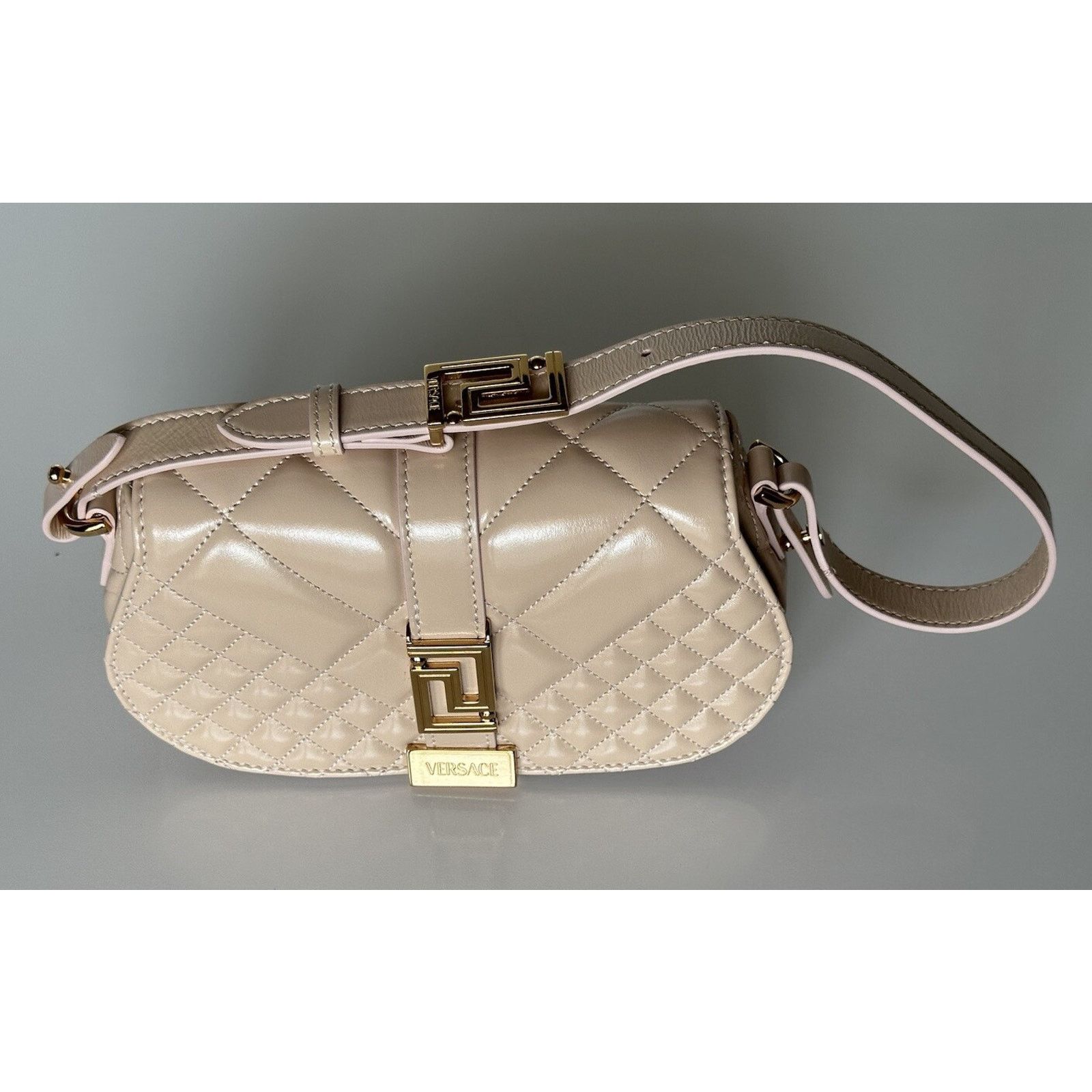 Versace Versace Quilted Calf Leather Pink Mini Shoulder Bag 1010951 Size ONE SIZE - 2 Thumbnail