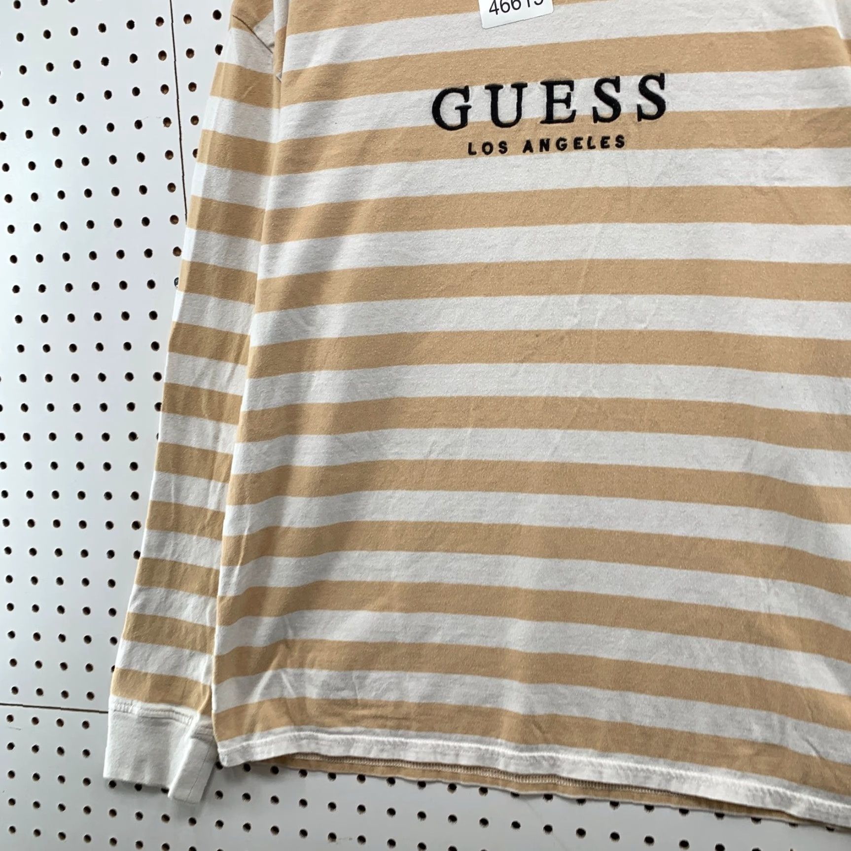 Guess VINTAGE GUESS Shirt Mens Large Beige Los Angeles Striped Long Sleeve Size US L / EU 52-54 / 3 - 5 Thumbnail