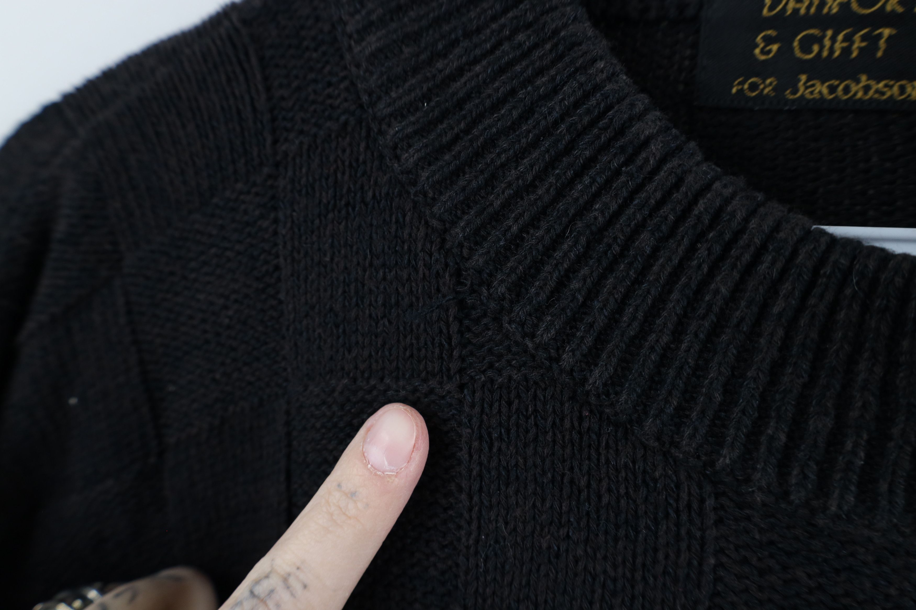 Vintage Vintage 90s Streetwear Checkered Blend Knit Sweater Black Size US M / EU 48-50 / 2 - 5 Thumbnail