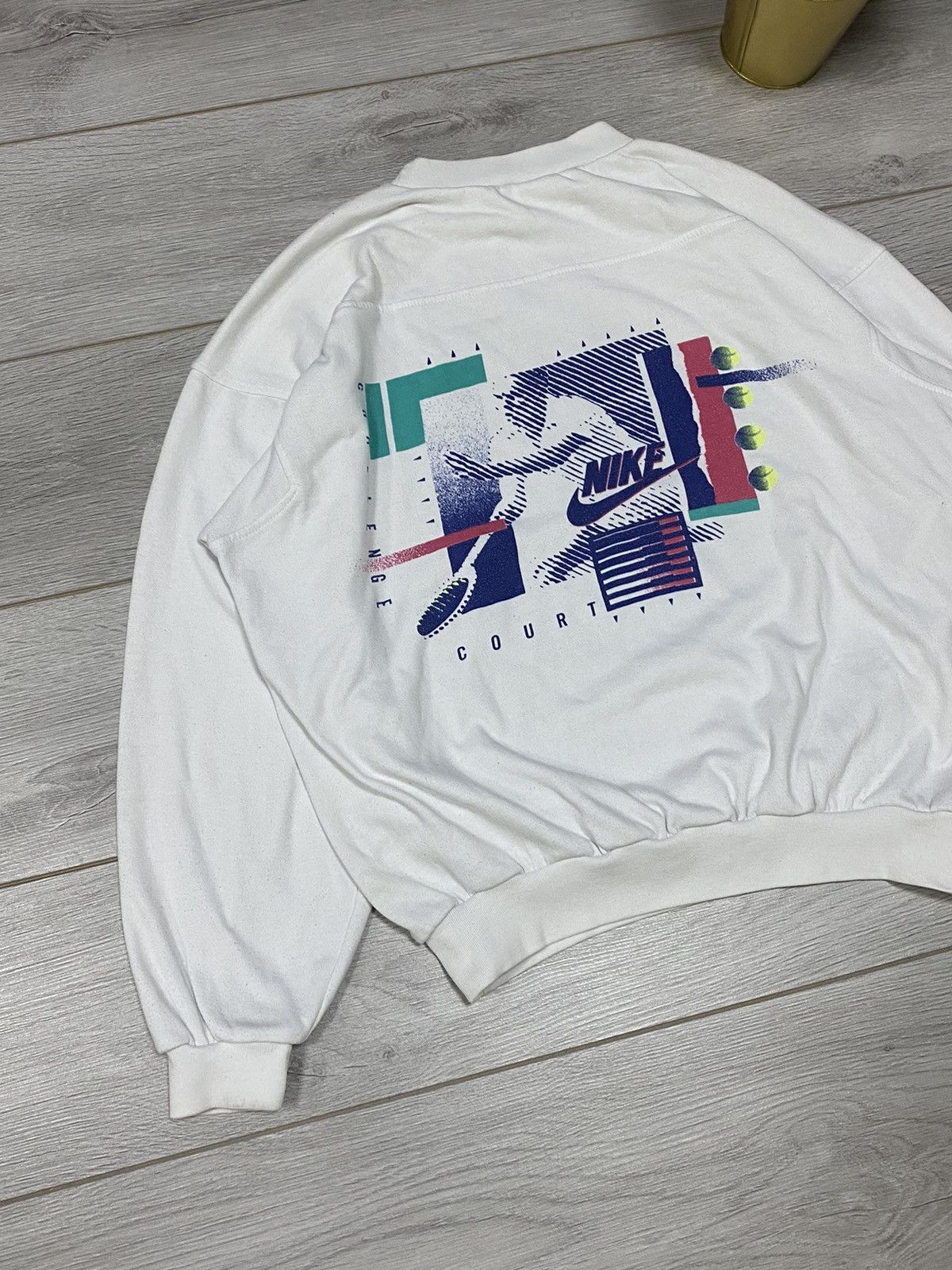 Vintage Rare Vintage 80-90s Nike Challenge Court Sweatshirt Size US L / EU 52-54 / 3 - 5 Thumbnail
