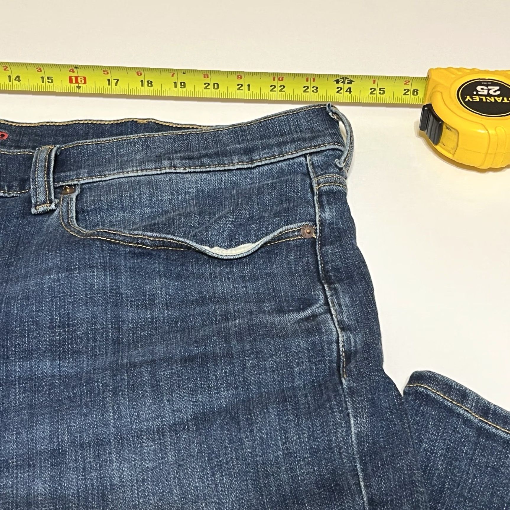 Lucky Brand Lucky Brand Athletic Fit Jeans Men 48x33 Dark Wash Denim 5-Pocket Slim Straight Stretch Button Zip High Rise Carhartt NYC? Size US 32 / EU 48 - 4 Thumbnail