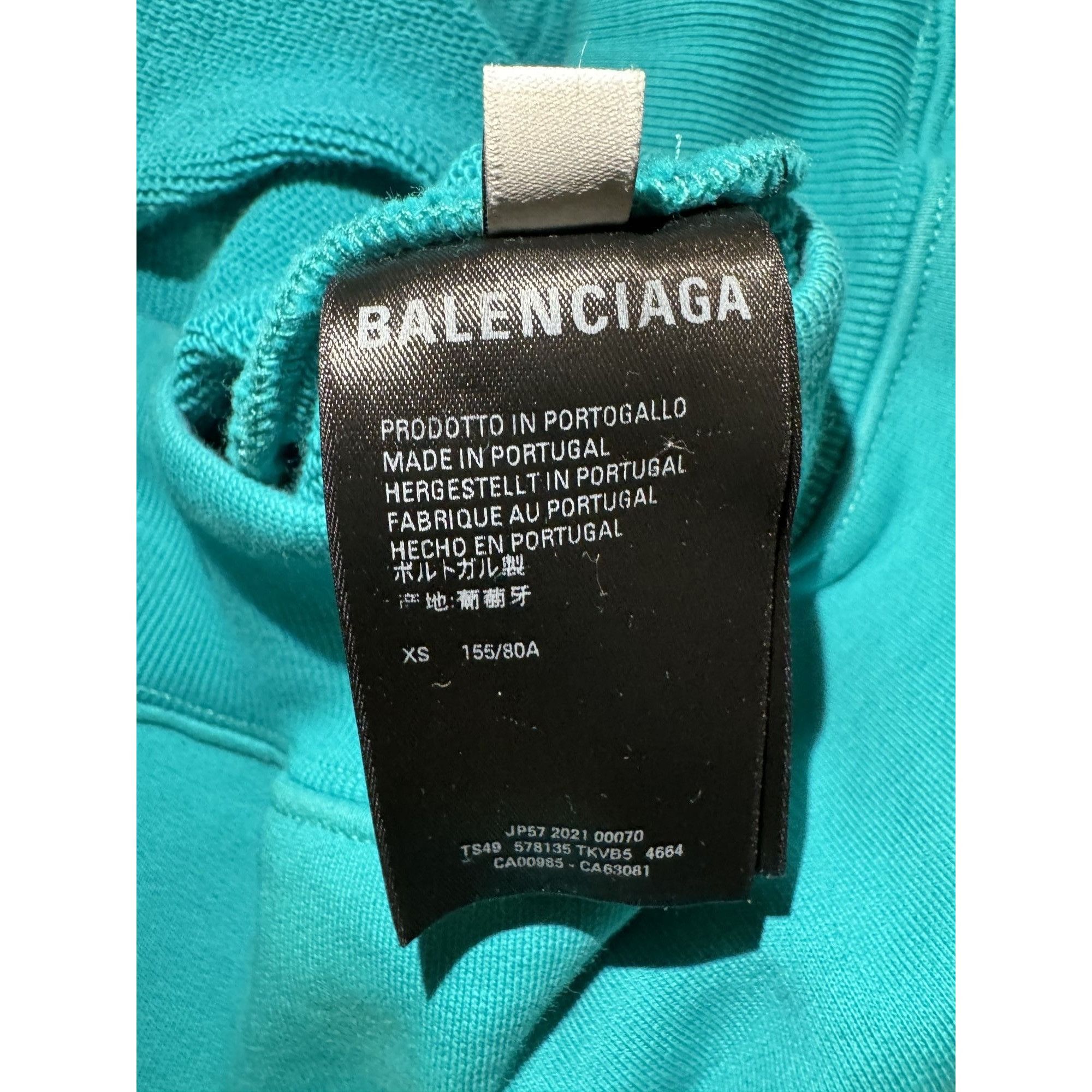 Balenciaga Balenciaga Unisex Wardrobe Oversized Turquoise Hoodie With L Size US XS / EU 42 / 0 - 8 Thumbnail