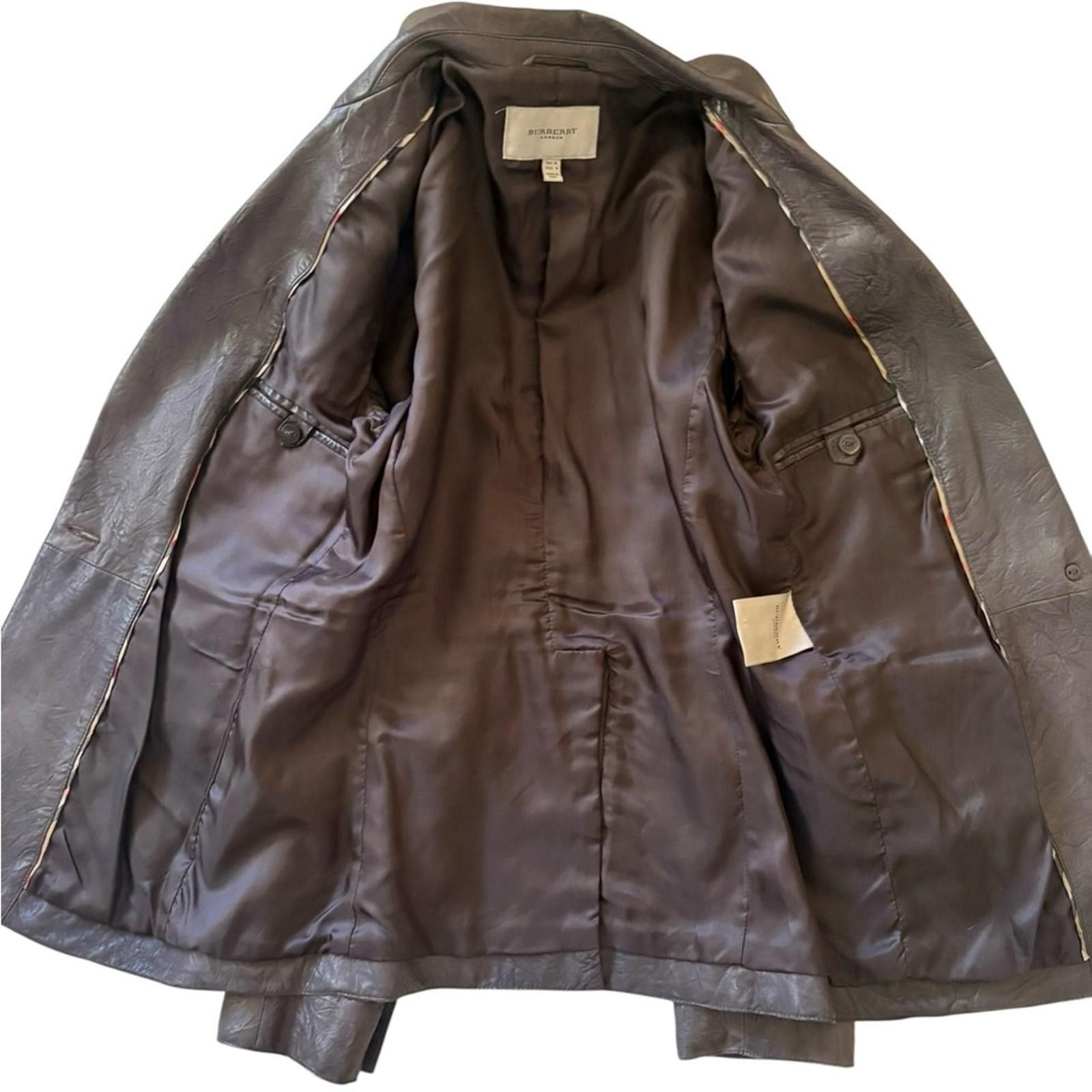 Burberry Burberry London Made in Italy Brown Leather Blazer Size 8 Size M / US 6-8 / IT 42-44 - 6 Thumbnail