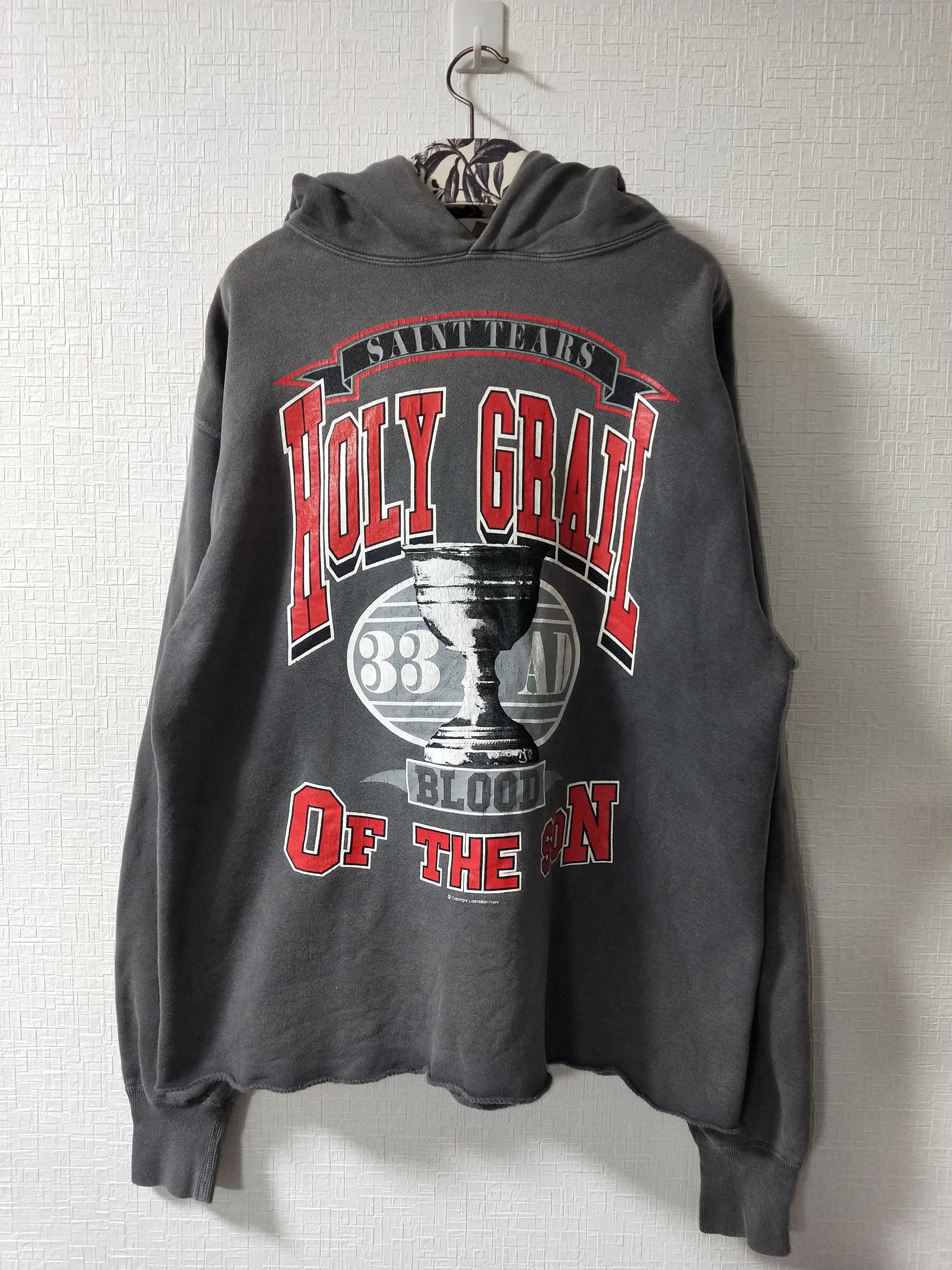 image of Denim Tears x Saint Michael Saint Tears 'holy Grail' Hoodie in Washed Gray, Men's (Size Large)
