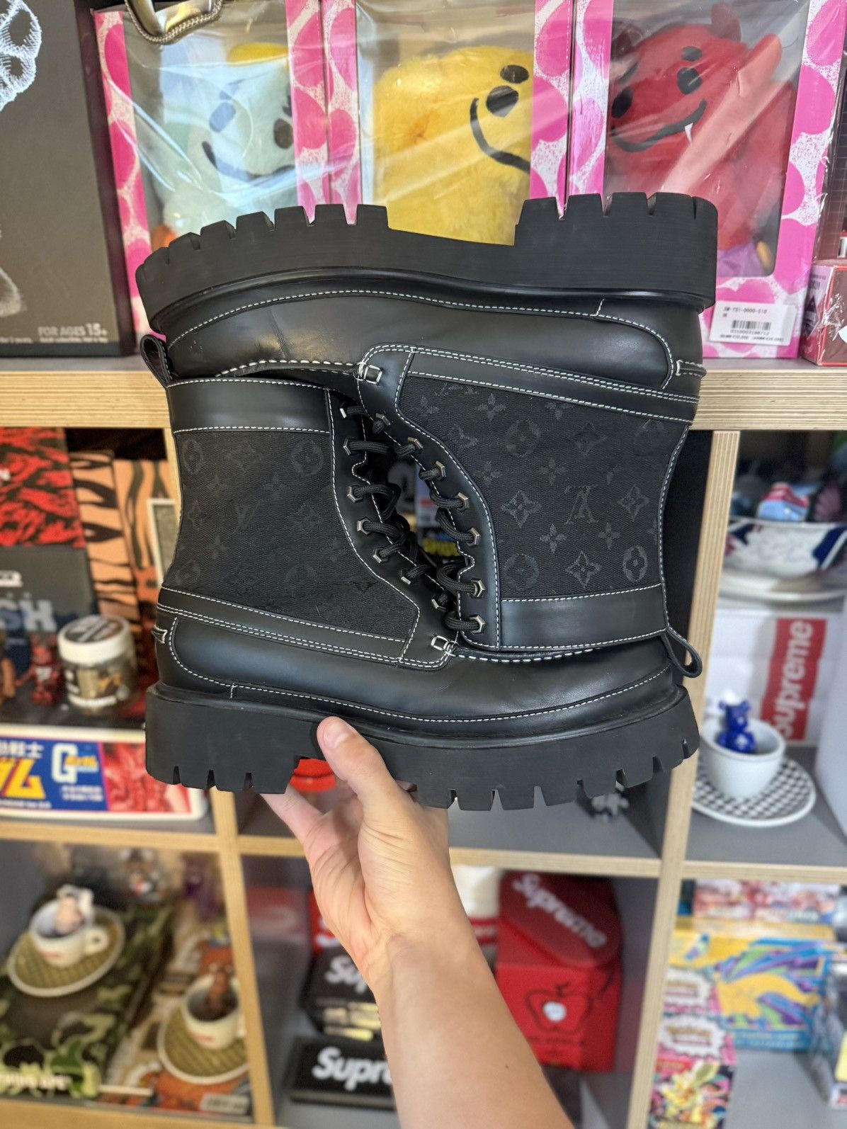 Louis Vuitton Louis Vuitton Black Monogram Combat Boot Size US 12 / EU 45 - 5 Thumbnail