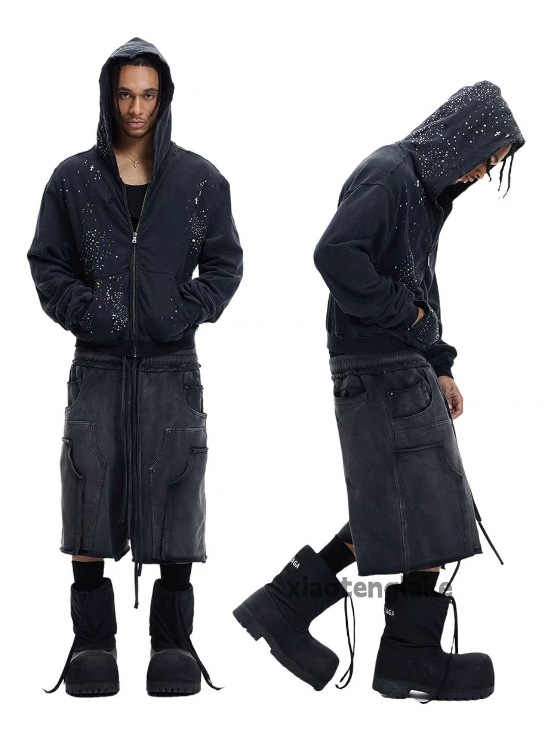 Designer × Vintage Utility washed faded loose baggy hiphop yuppie cargo shorts Size US 36 / EU 52 - 8 Thumbnail