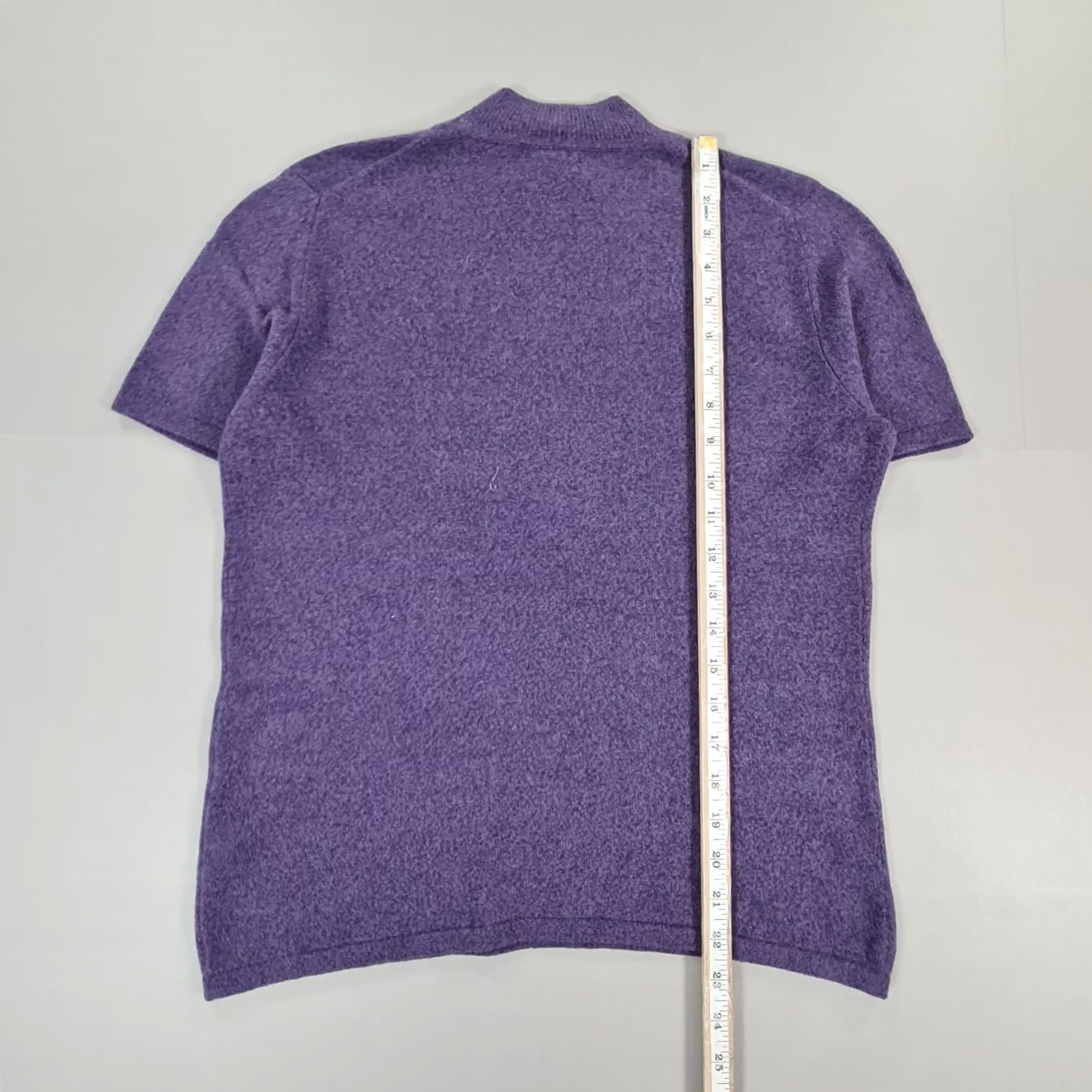 Vintage King Deer Womens Cashmere Jumper Purple Small Short Sleeve Mock Neck Embroidered Floral Knit Pullover Size S / US 4 / IT 40 - 6 Thumbnail