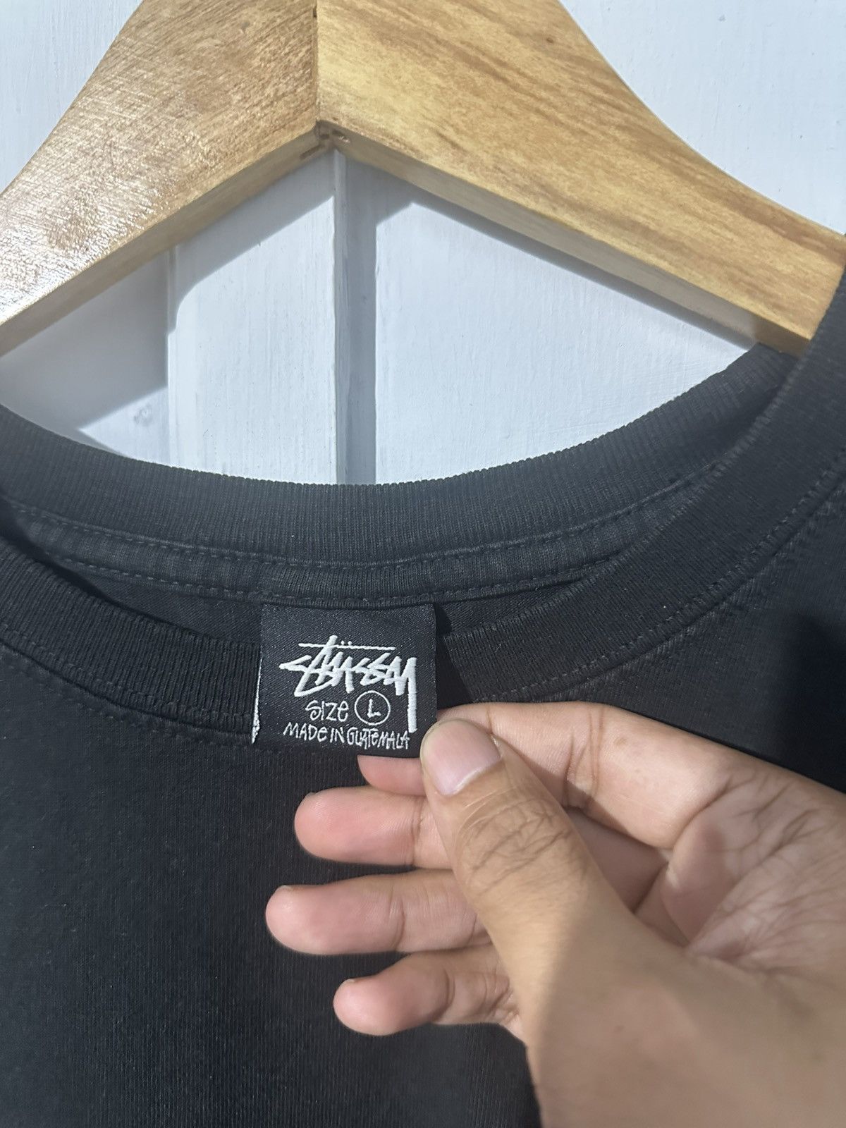 Stussy STUSSY STRIKE PIGMENT DYED BLACK TSHIRT Size US L / EU 52-54 / 3 - 3 Thumbnail