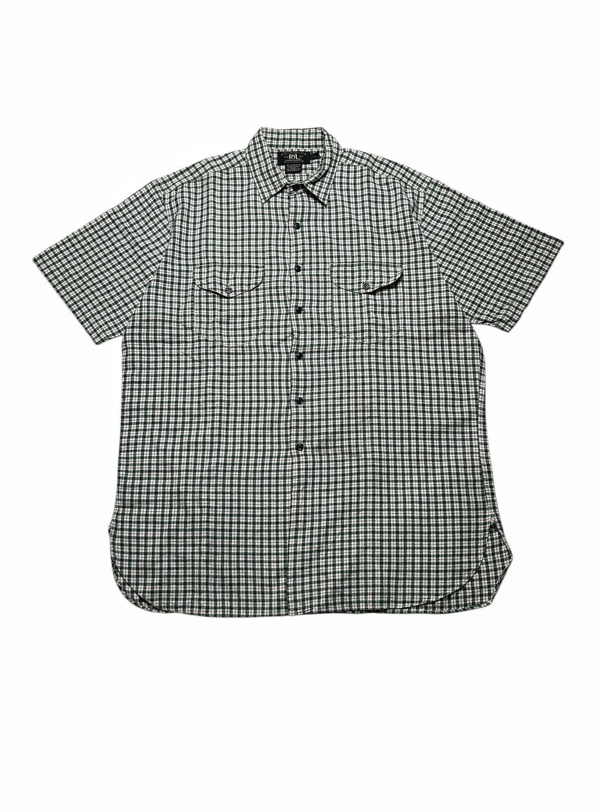 Vintage RRL Double RL Mens Plaid Flannel Short Sleeve