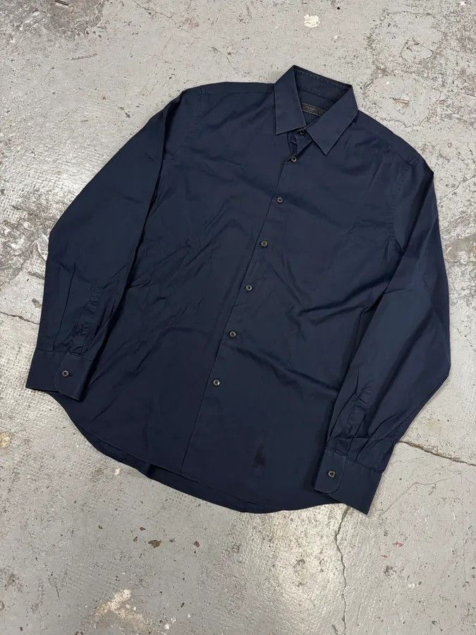 Prada AW2014 Prada Navy Minimalist Shirt Size US M / EU 48-50 / 2 - 2 Thumbnail