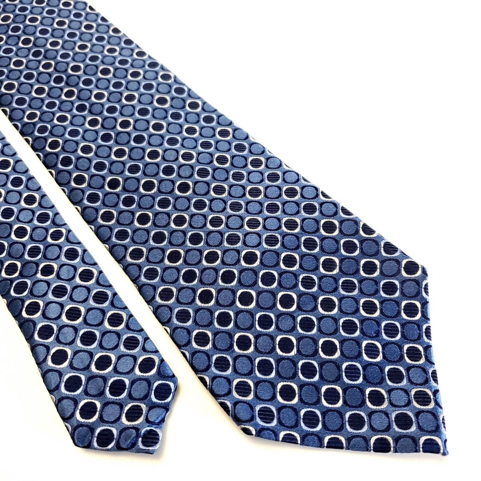 Liz Claiborne Concepts Claiborne Blue Geometric Woven Silk Tie Size ONE SIZE - 1 Thumbnail