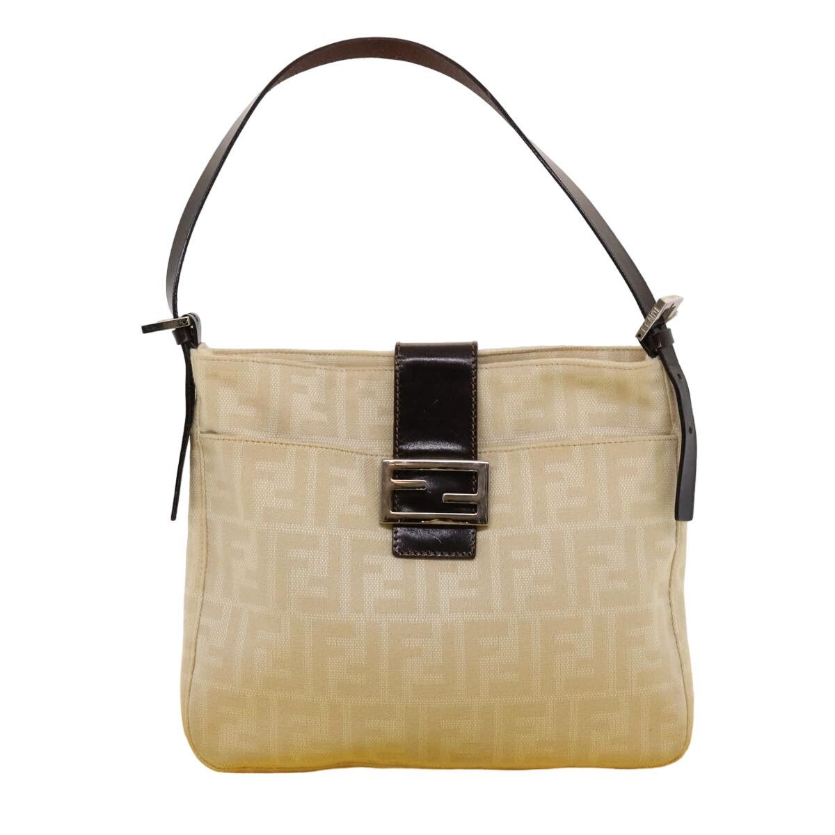 Fendi FENDI Zucca Canvas Mamma Baguette Shoulder Bag FF Beige Size ONE SIZE - 5 Thumbnail