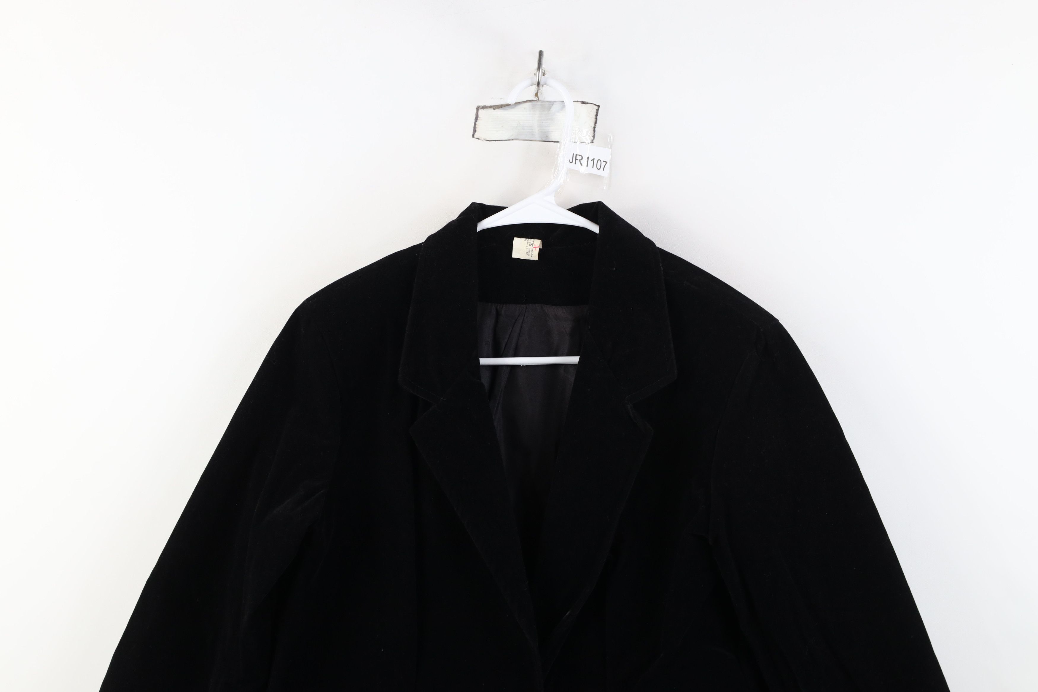 Vintage Vintage 60s Streetwear Velvet Velour Blazer Jacket Black USA Size L / US 10 / IT 46 - 2 Thumbnail