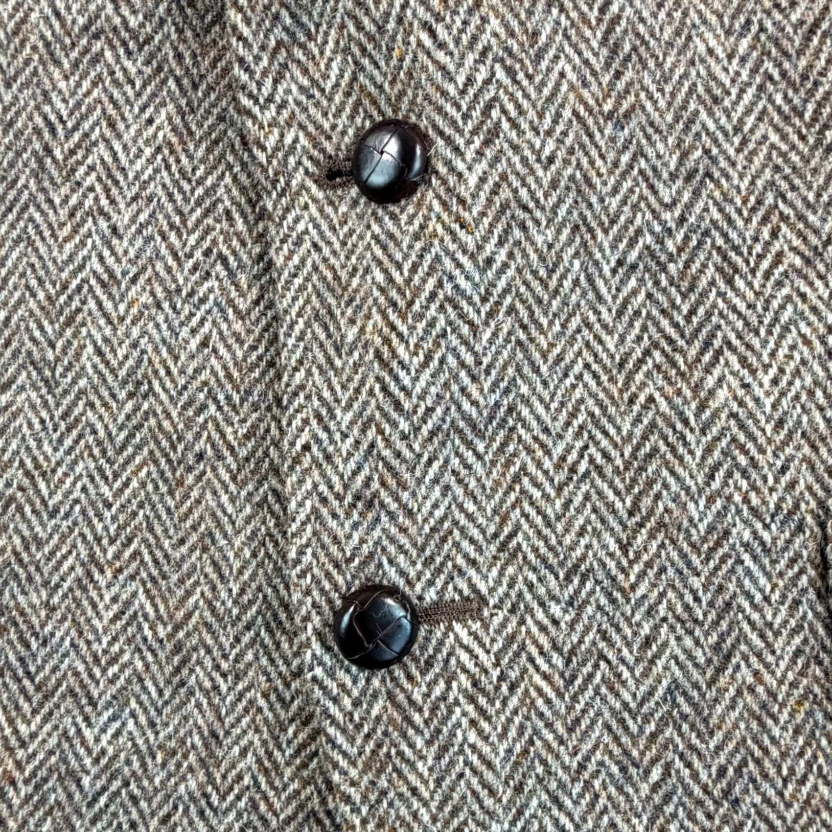 Harris Tweed VINTAGE Harris Tweed Blazer Sports Coat Brown Herringbone Men 40 USA Made Size 40R - 5 Thumbnail