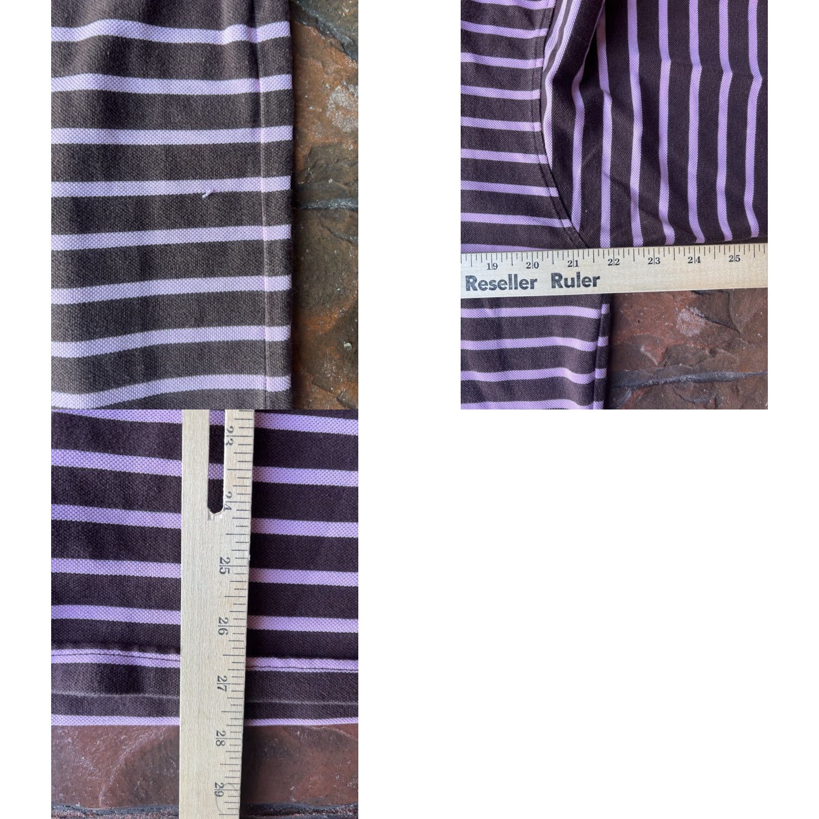 Lacoste VINTAGE Lacoste Striped Polo Shirt Mens 7 Brown Pink 90s Preppy Classic Golf Shirt Size US M / EU 48-50 / 2 - 8 Thumbnail