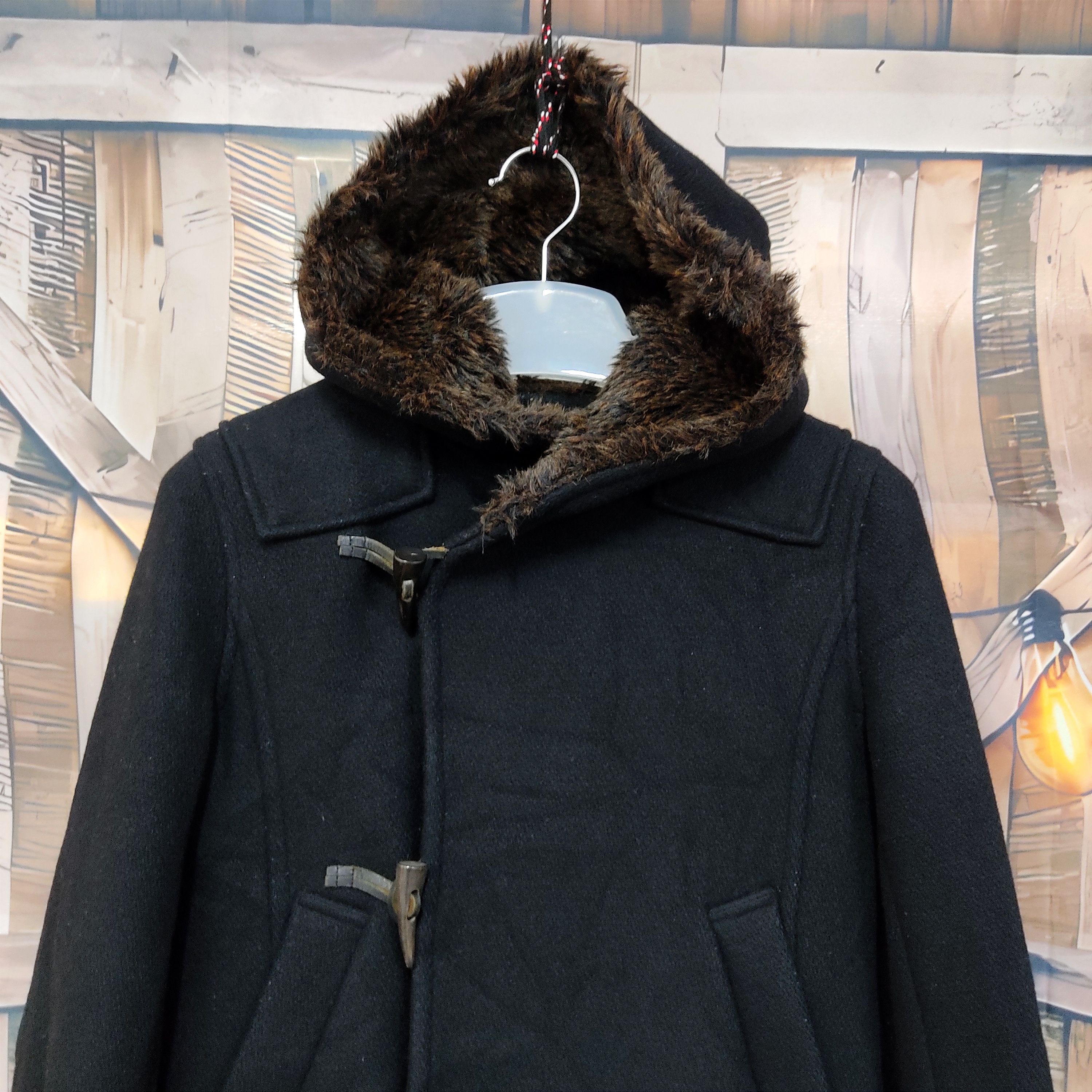 Beauty Beast SUNAO KUWAHARA Fur Hooded Wool Duffle Coat Size S / US 4 / IT 40 - 2 Thumbnail