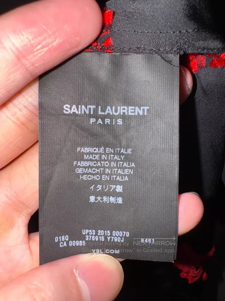 Saint Laurent Paris Saint Laurent Paris Size 41 Mulberry Silk Black and Red St Size US M / EU 48-50 / 2 - 7 Thumbnail