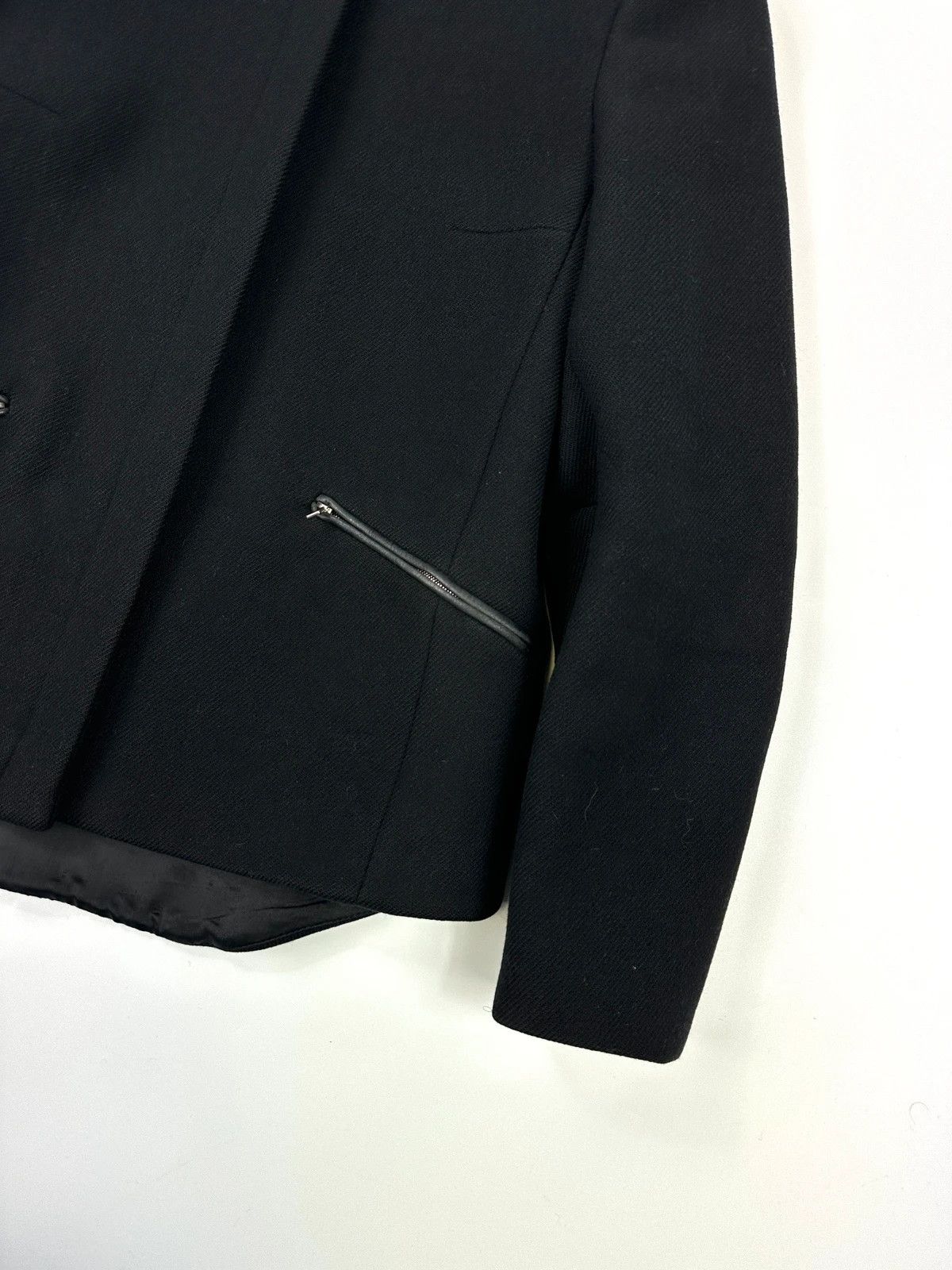Prada Prada Milano FW1999 Black Wool & Leather Jacket Size S / US 4 / IT 40 - 3 Thumbnail