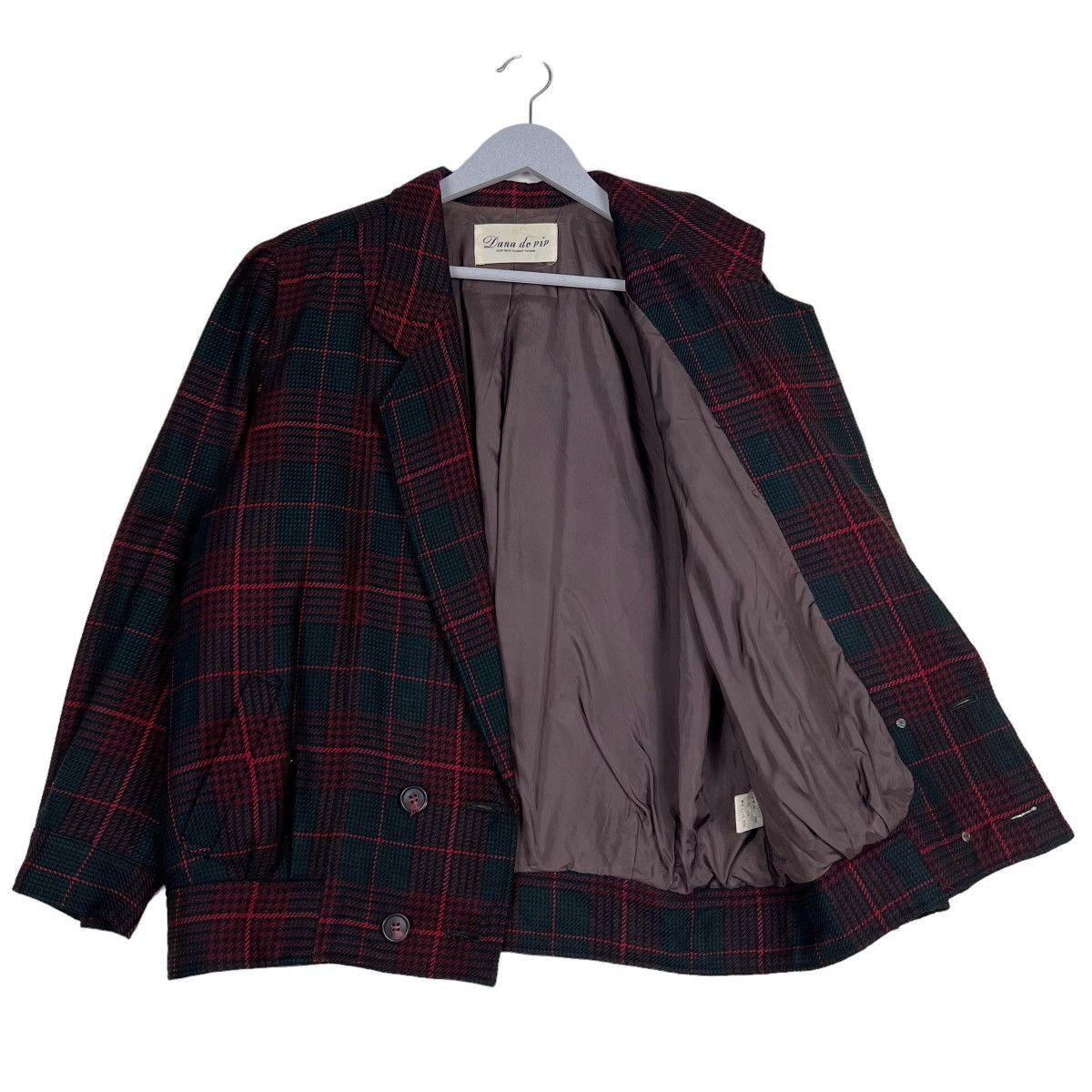 Issey Miyake 🔥 DANA DO PIP PLAID CHECK WOOL COLAR LESS BOMBER JACKET Size US M / EU 48-50 / 2 - 9 Thumbnail