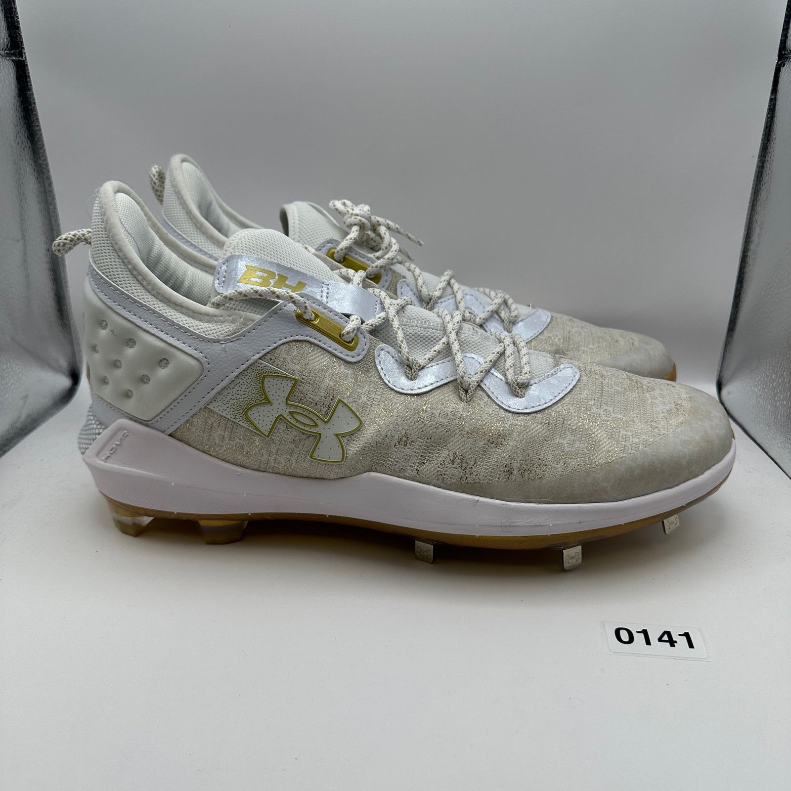Under Armour UNDER ARMOUR Men's 15 Harper 8 Low GT White Metallic Gold Size US 15 / EU 48 - 5 Thumbnail