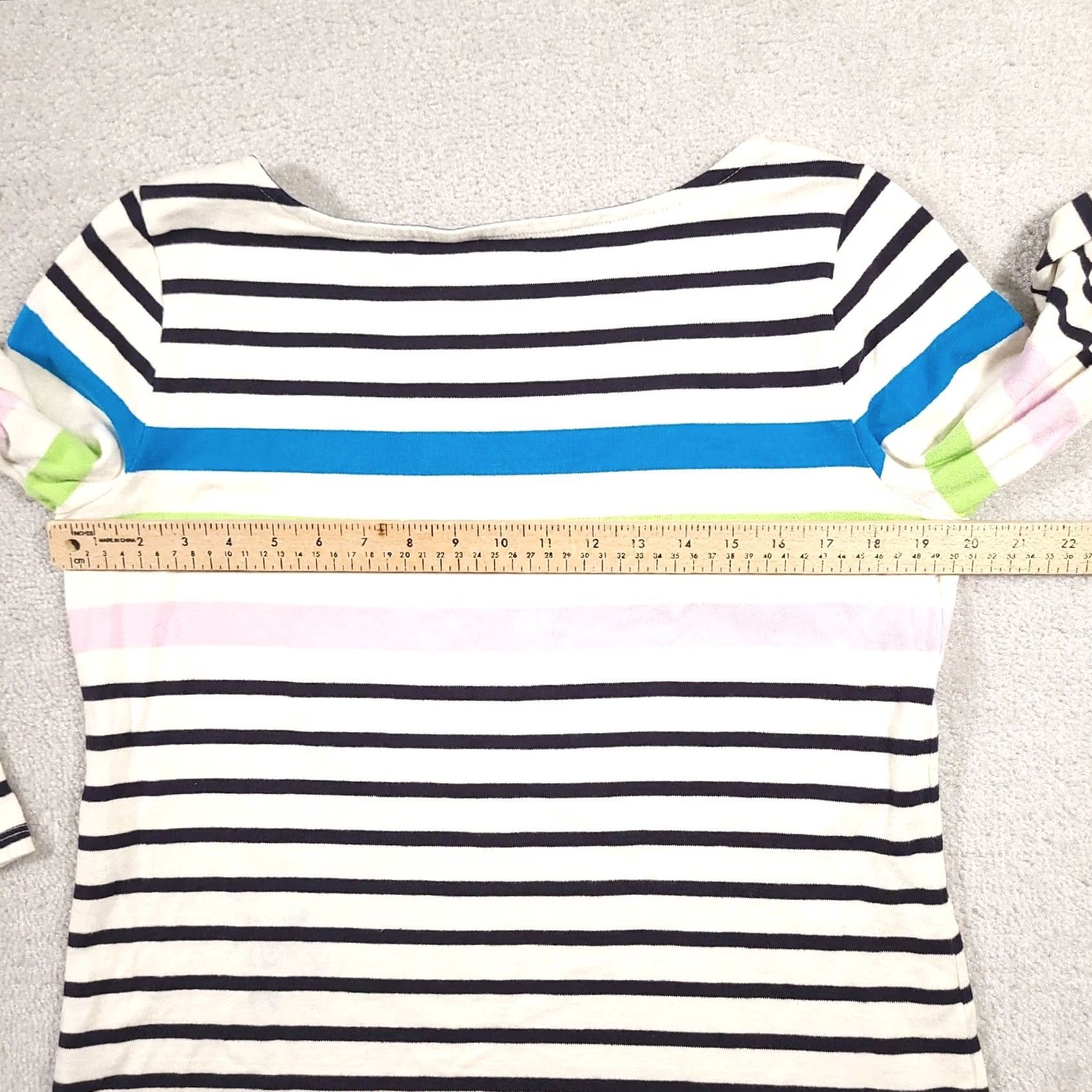 Talbots Talbots Sweater Womens Medium Striped Long Sleeve Boat Neck Colorful Striped Knit Pullover, Casual, Workwear, Regular, Multicolor, White? Size M / US 6-8 / IT 42-44 - 6 Thumbnail