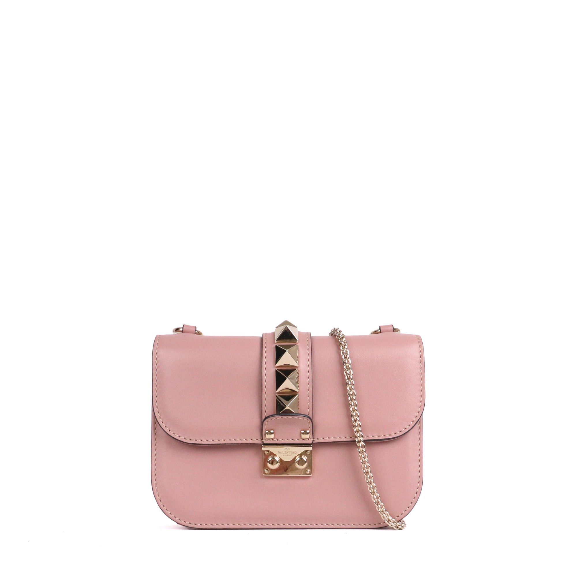 Valentino VALENTINO - Valentino Glam Lock shoulder bag in smooth old pink leather Size ONE SIZE - 1 Thumbnail