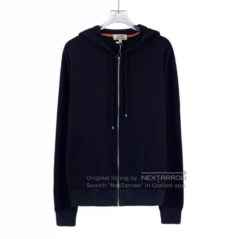Hermes Hermes Black embossed pattern zipper jacket Size US L / EU 52-54 / 3 - 1 Thumbnail