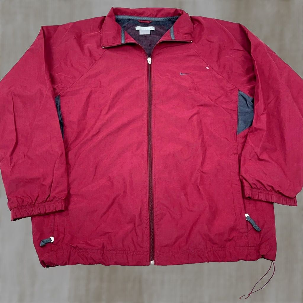Nike VINTAGE Nike Jacket Men Large Maroon Y2K 2000s Track Suit Windbreaker Warm Up Size 42R - 1 Thumbnail