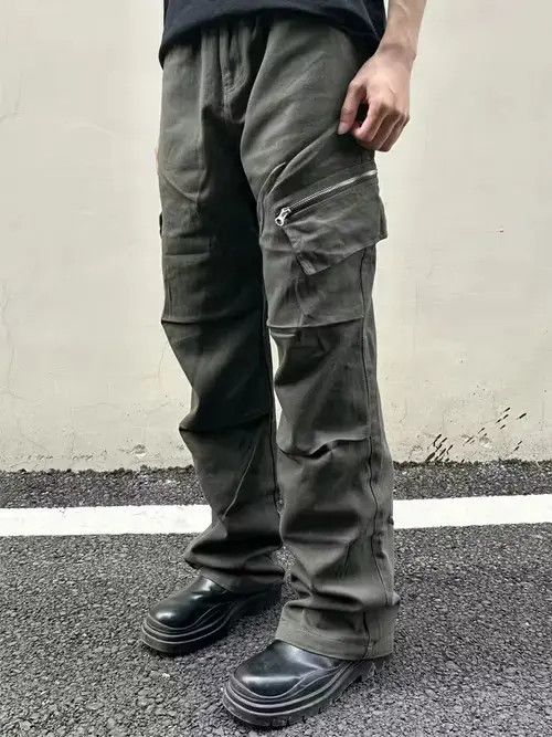 Jean distressed pleated fade grunge cargo pants Size US 32 / EU 48 - 2 Thumbnail