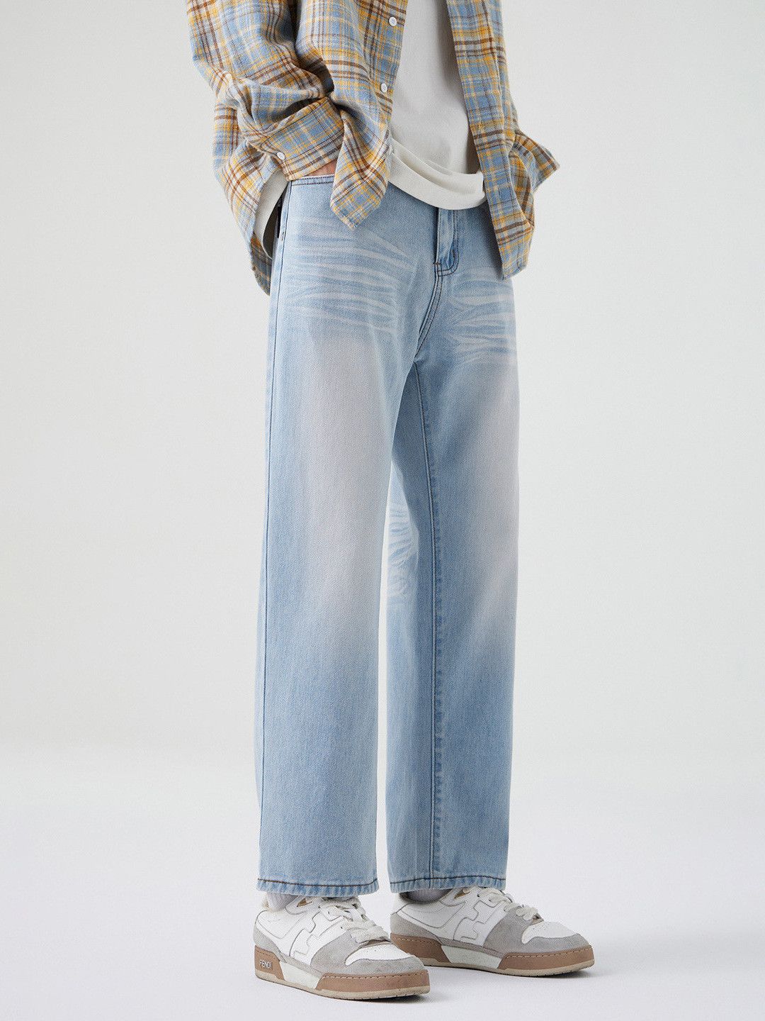 Jean Men's retro Cleanfit whiskered light-colored jeans Size US 32 / EU 48 - 1 Thumbnail